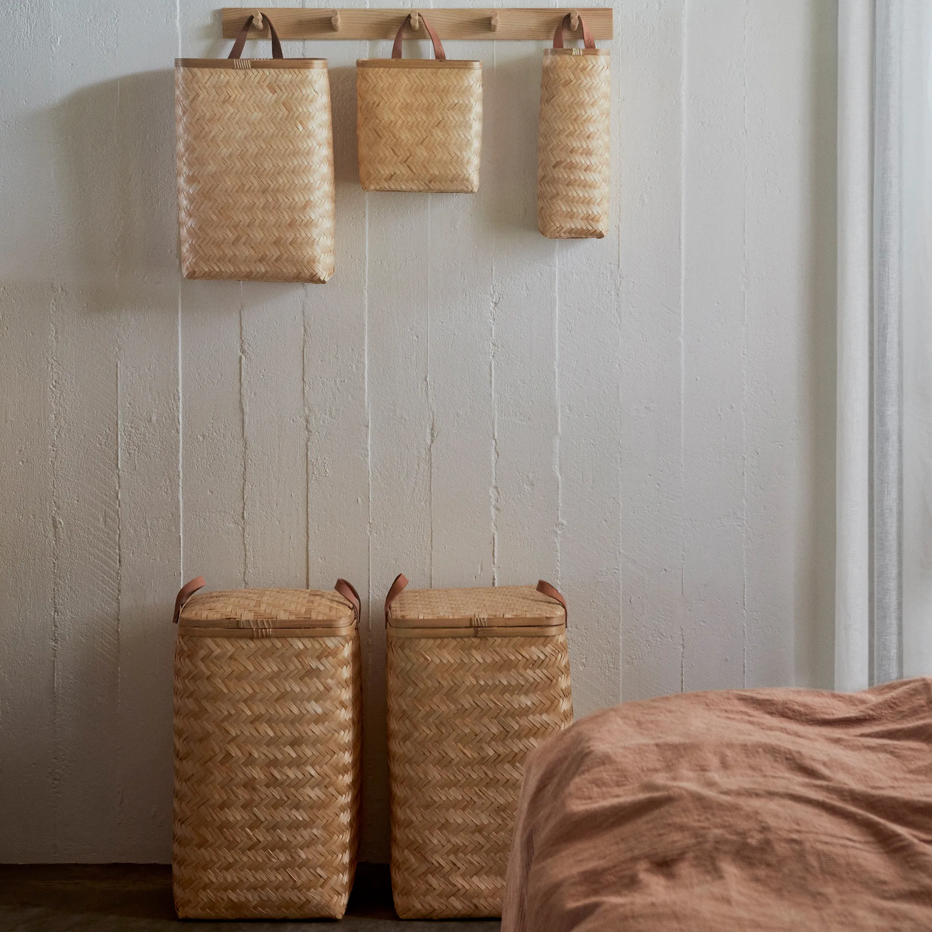 Cestino da parete Sporta 25x25 cm, naturale OYOY