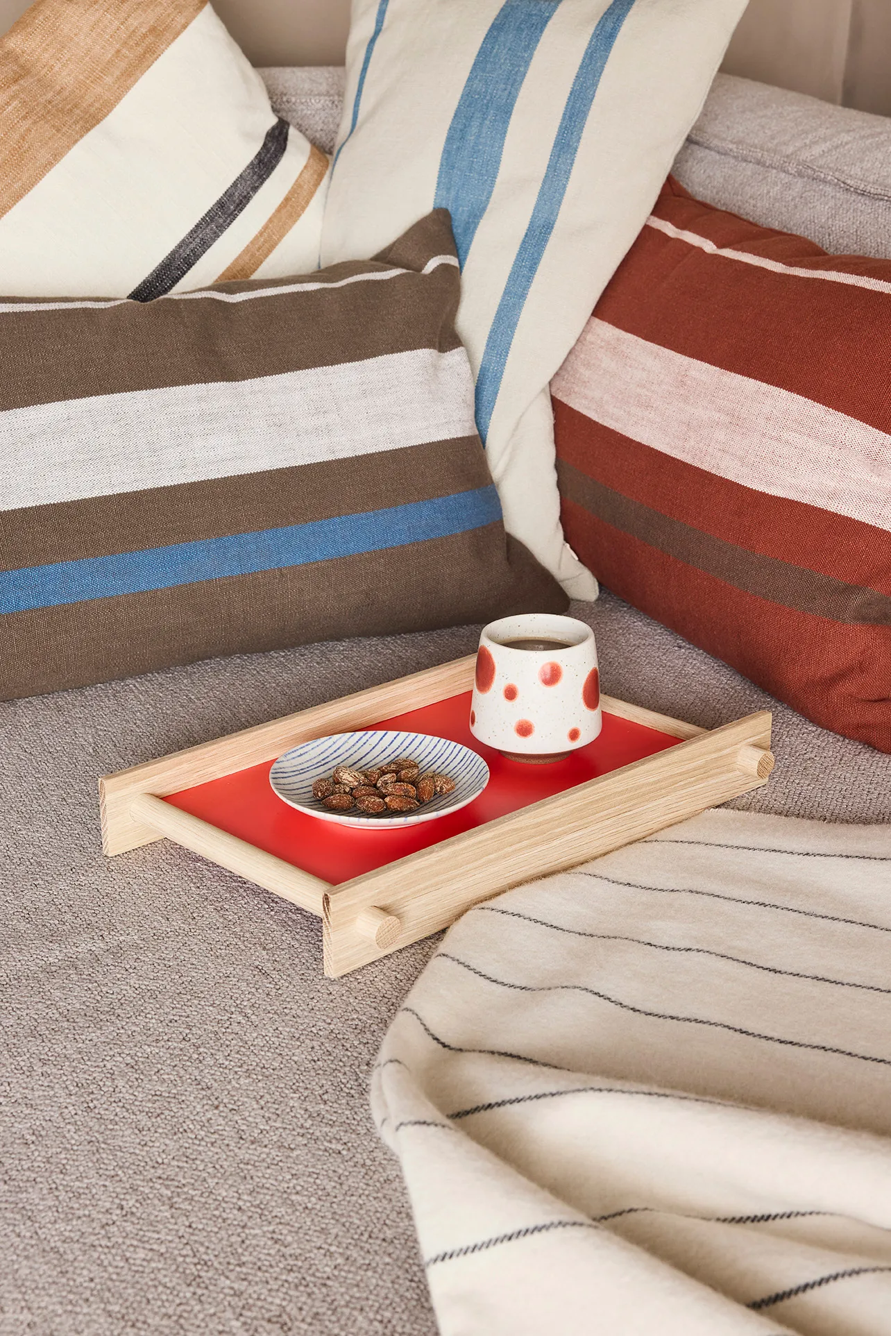 Ciotola piccola Nori striped Ø12,9 cm confezione da 2, Clay-optic Blue OYOY