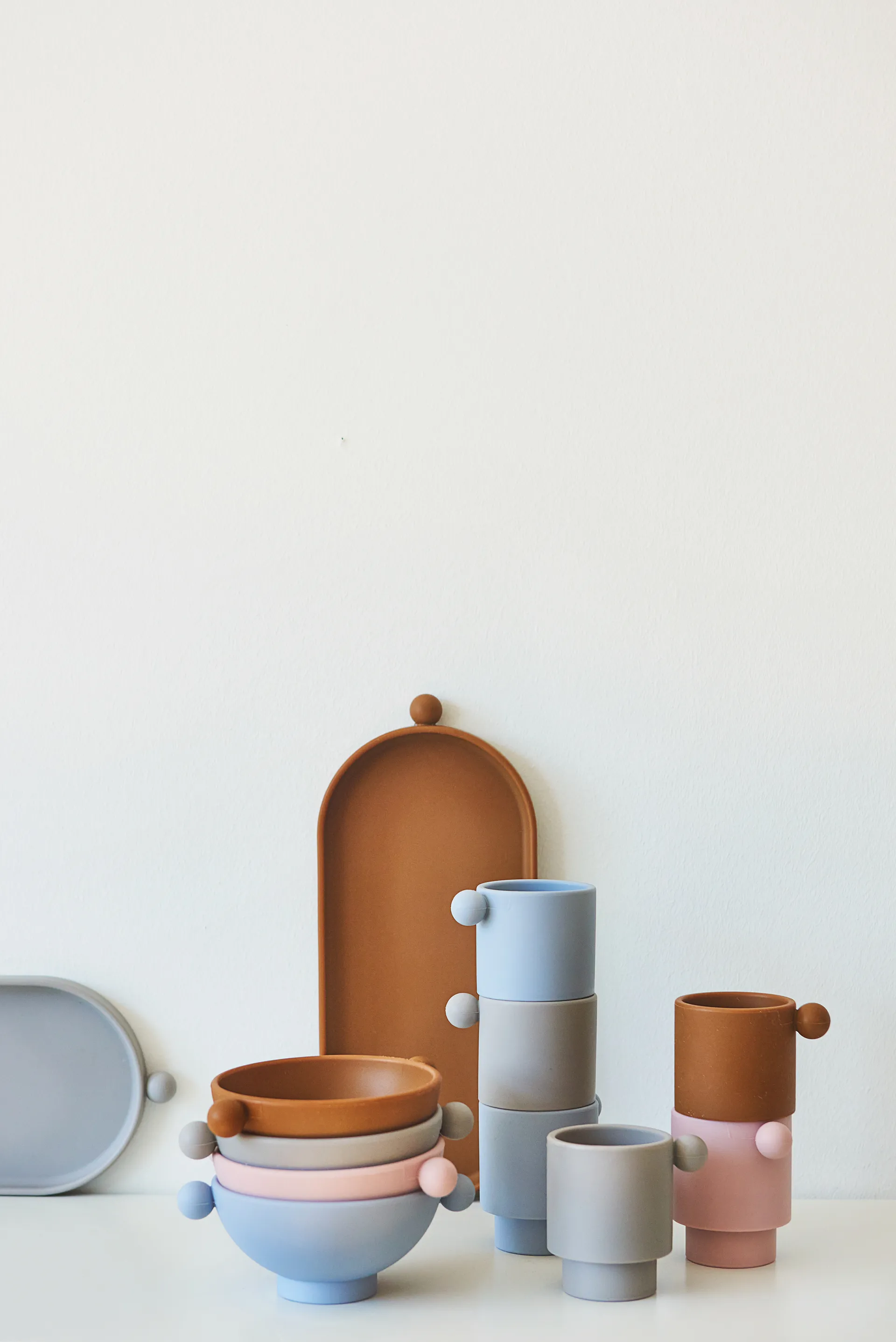 Ciotola Tiny Inka Ø 11 cm 2 pezzi, Dusty blue-clay OYOY