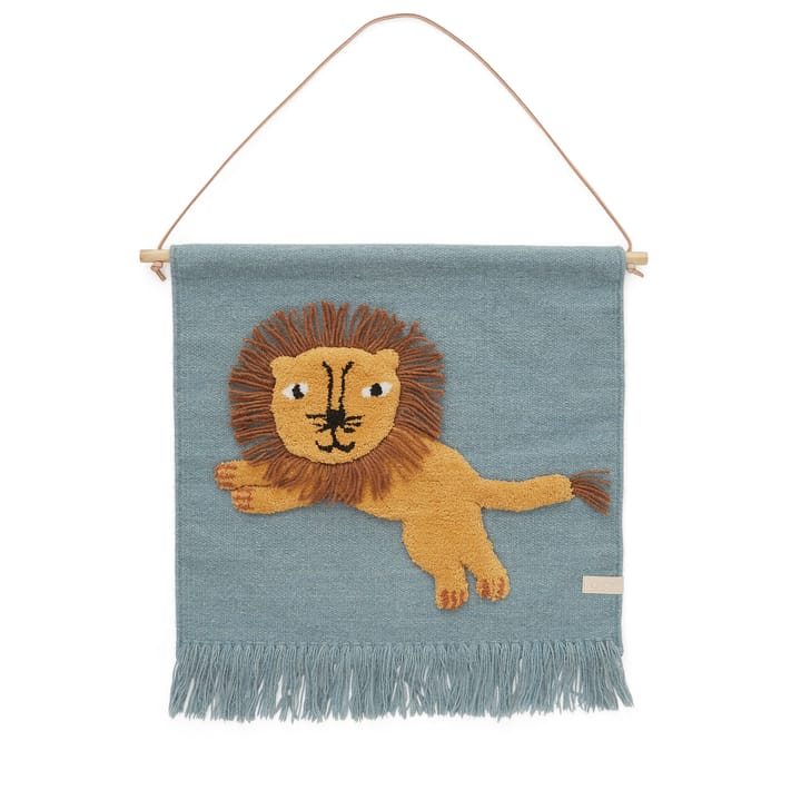 Decorazione da parete Jumping Lion 52x55 cm - Blu - OYOY