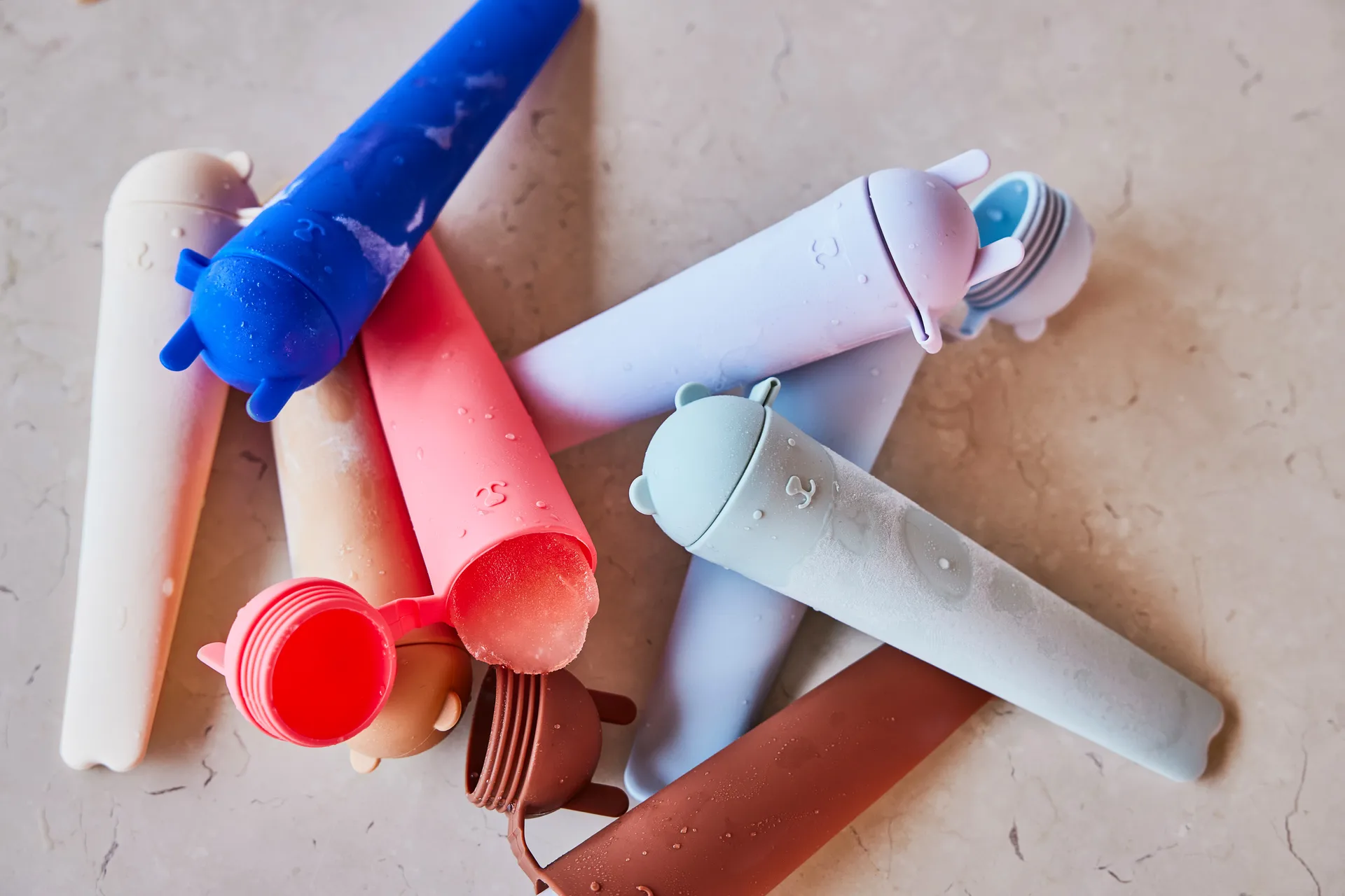 Ghiaccioli Ninka & Teddy confezione da 4, Ottico blu-verde pallido-blu pallido-caramello OYOY