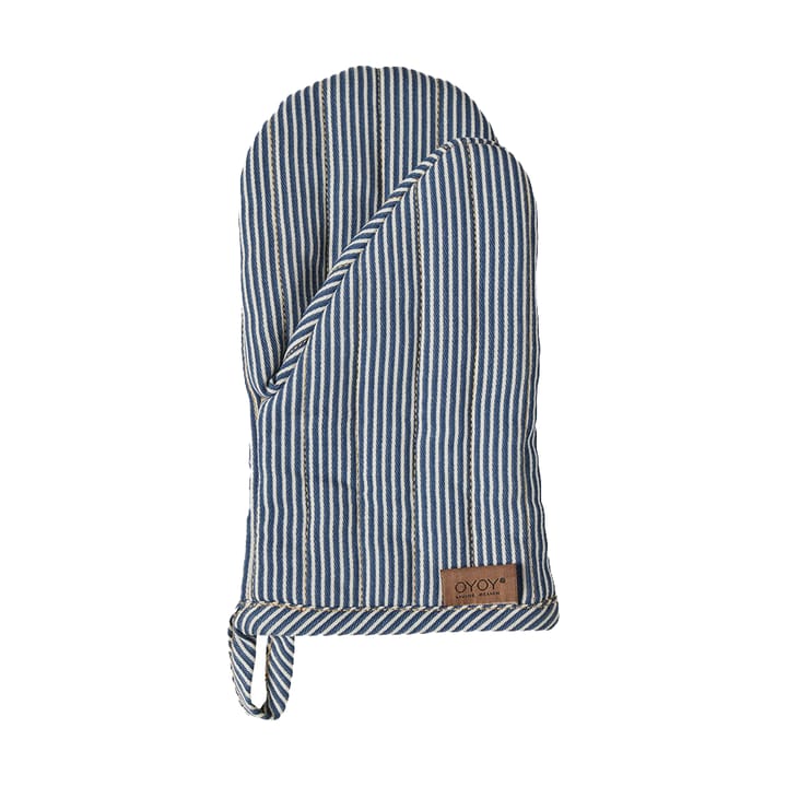 Guanto da forno in denim Striped - Blu - OYOY