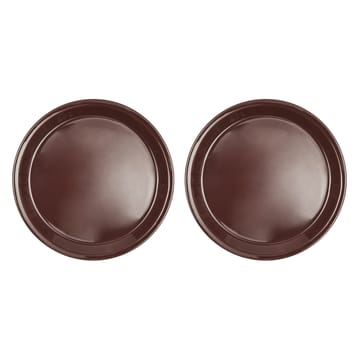 Piatto da tavola Yuka, Ø 22 cm, confezione da 2 - Dark (marrone) - OYOY
