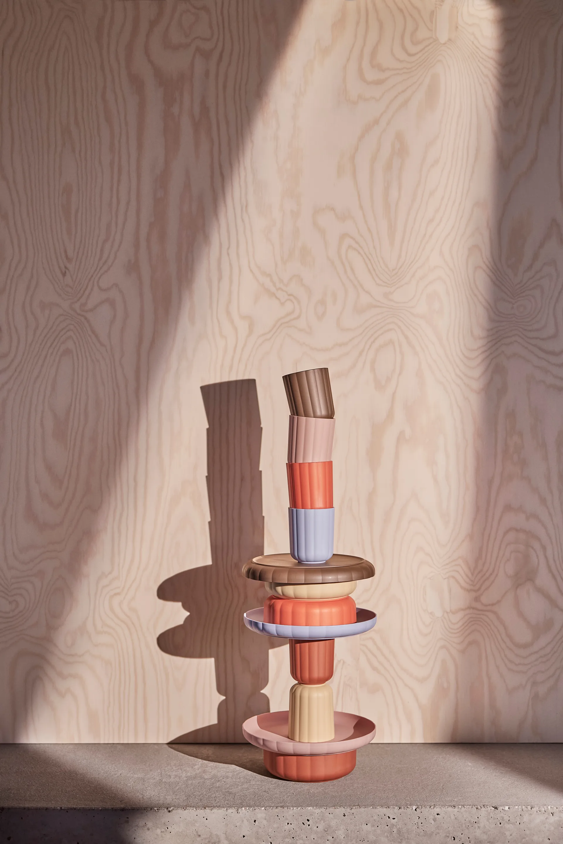 Piatto Pullo & ciotola 2 pezzi, Taupe-vanilla OYOY