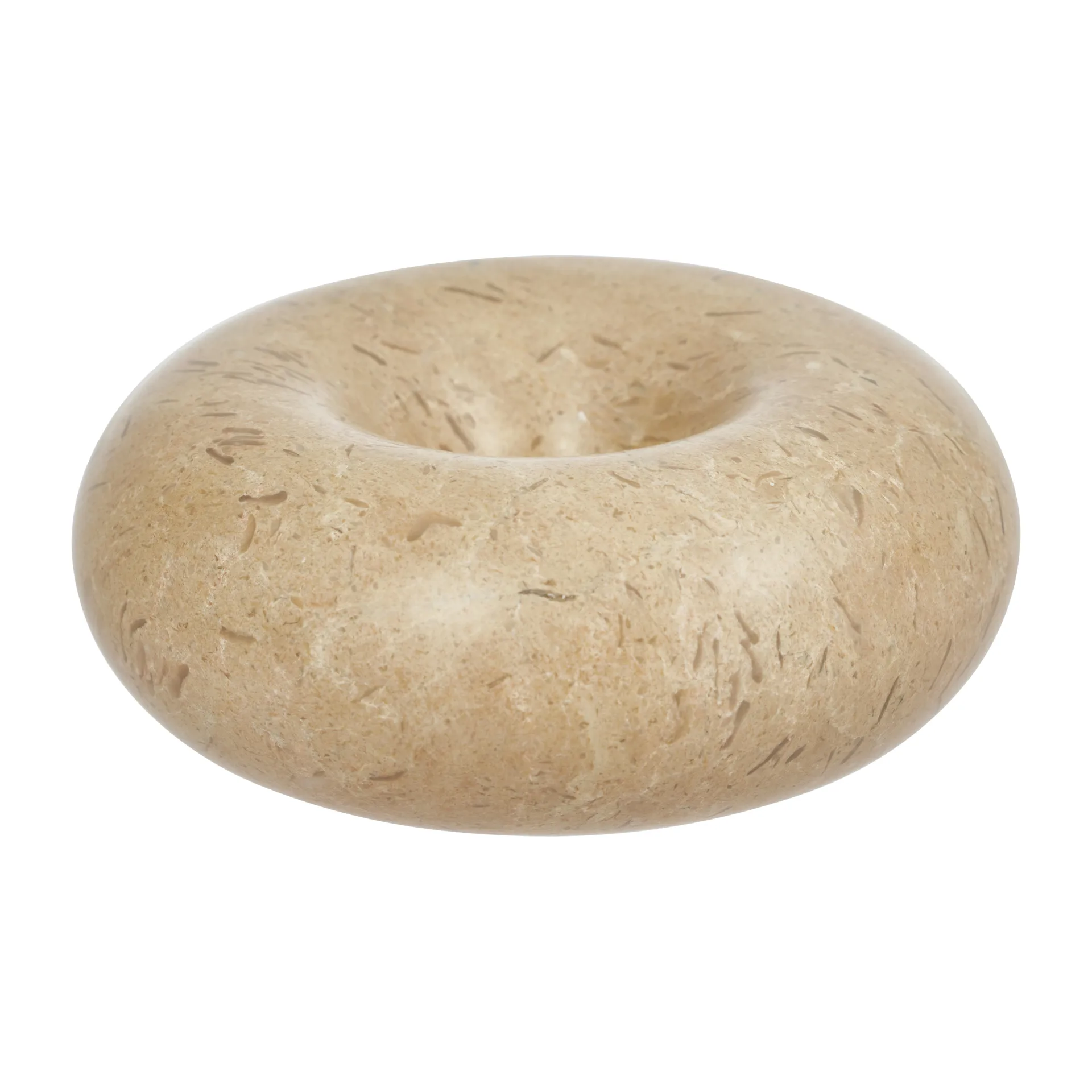 Portacandela in marmo Savi piccolo 4 cm, Beige OYOY