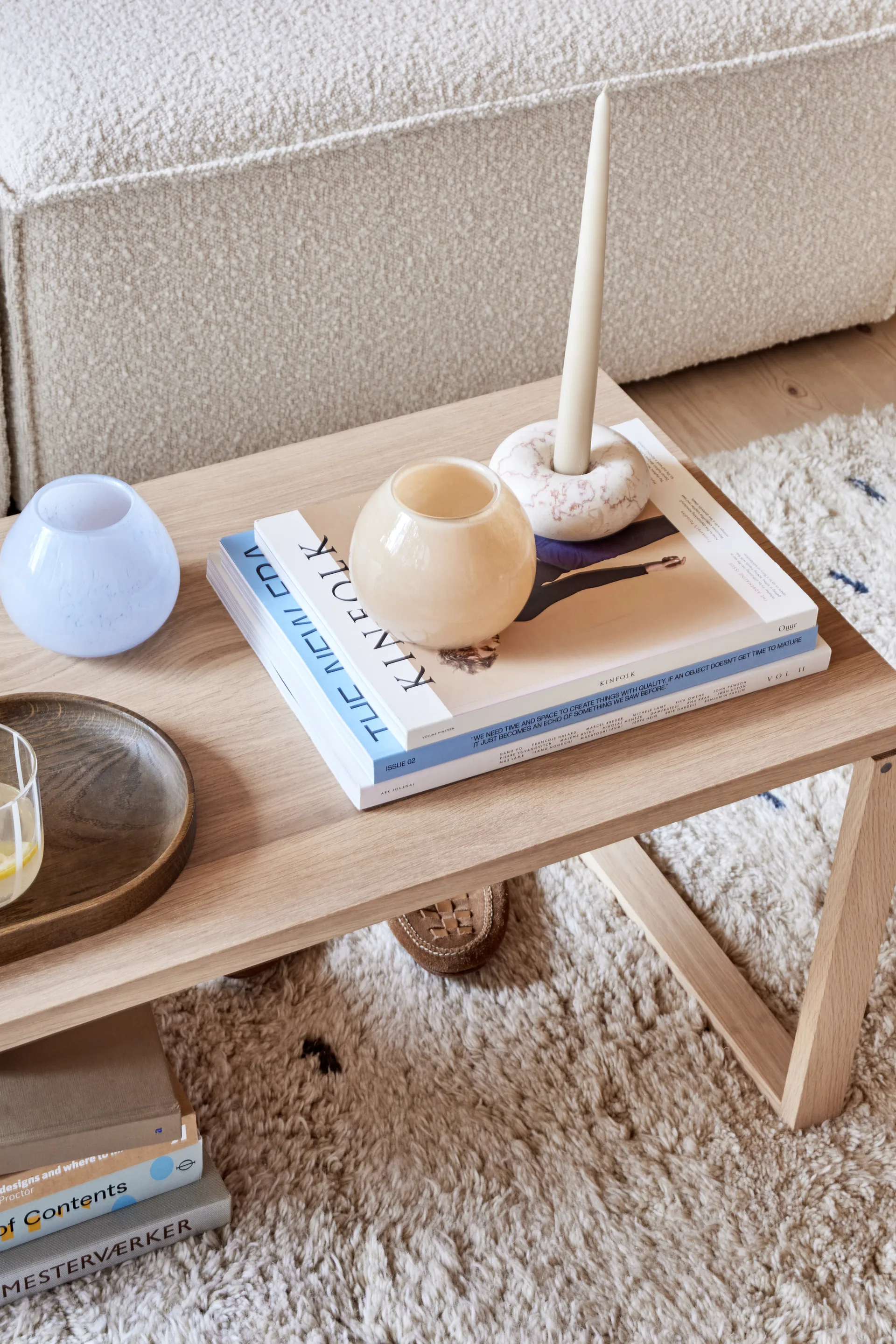 Portacandela in marmo Savi piccolo 4 cm, Offwhite OYOY