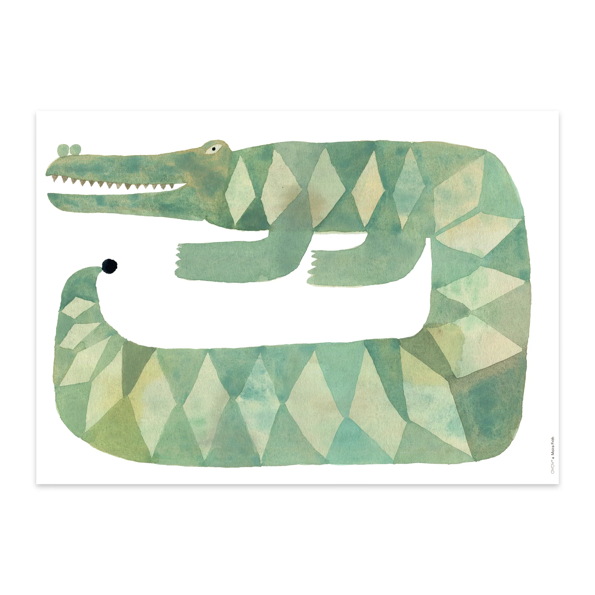 Poster Crocodile Gustav 50x70 cm, multicolore OYOY