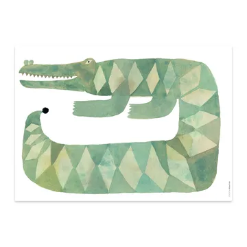 Poster Crocodile Gustav 50x70 cm - multicolore - OYOY