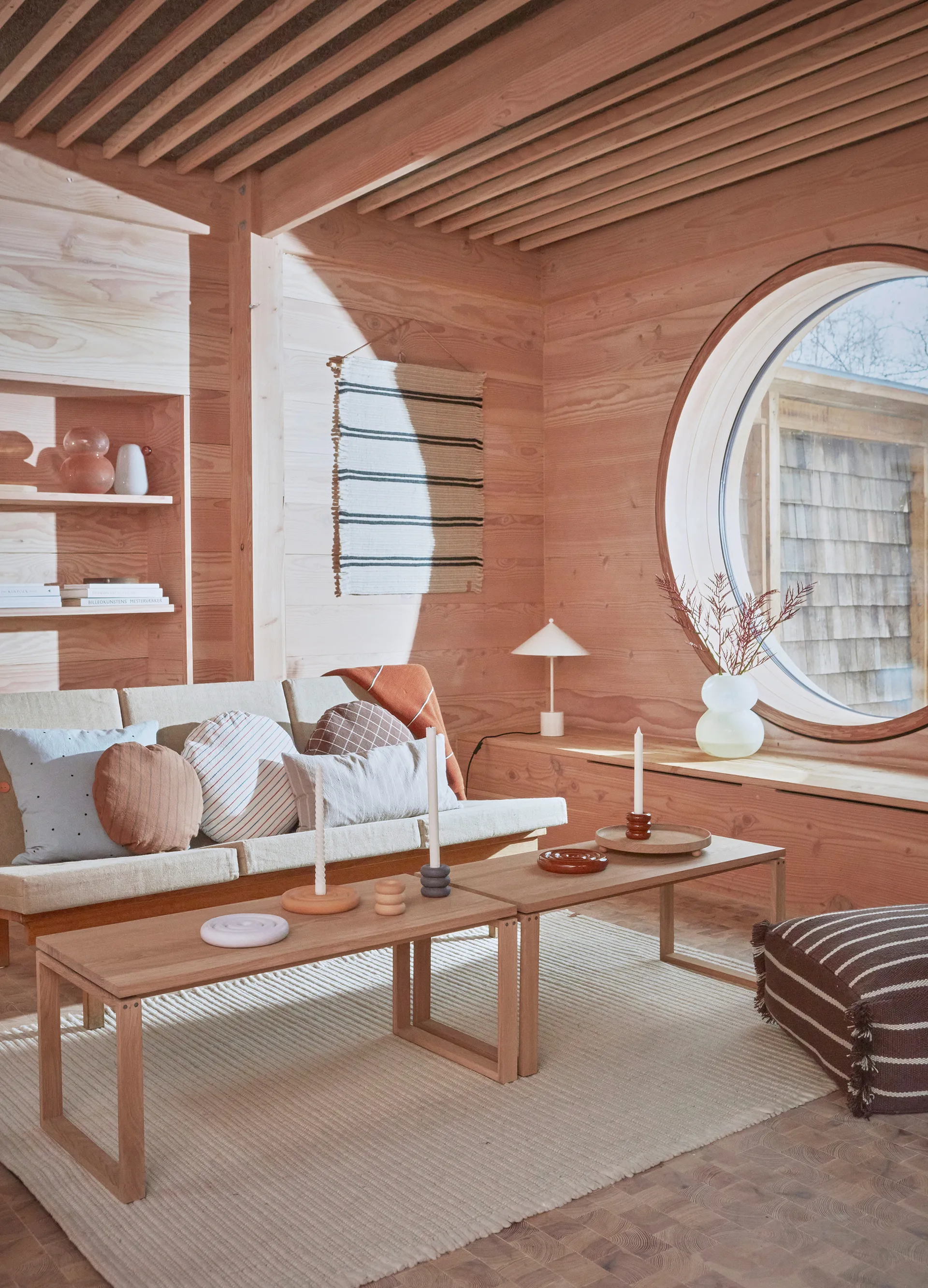 Pouf Lina 32x62 cm, Choc OYOY