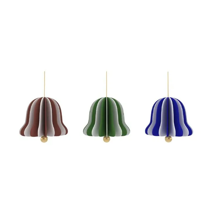 Set di 3 decorazioni natalizie Christmas Bell, Noce verde blu OYOY