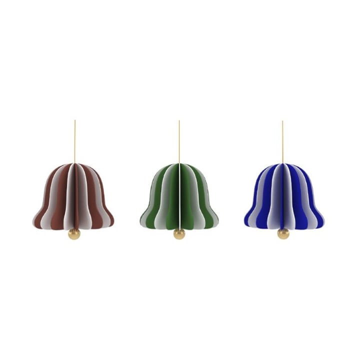 Set di 3 decorazioni natalizie Christmas Bell - Noce verde blu - OYOY