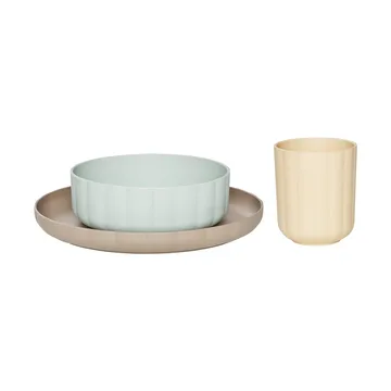 Set servizio Pullo 3 pezzi - Pale Mint-vaniglia-tortora - OYOY