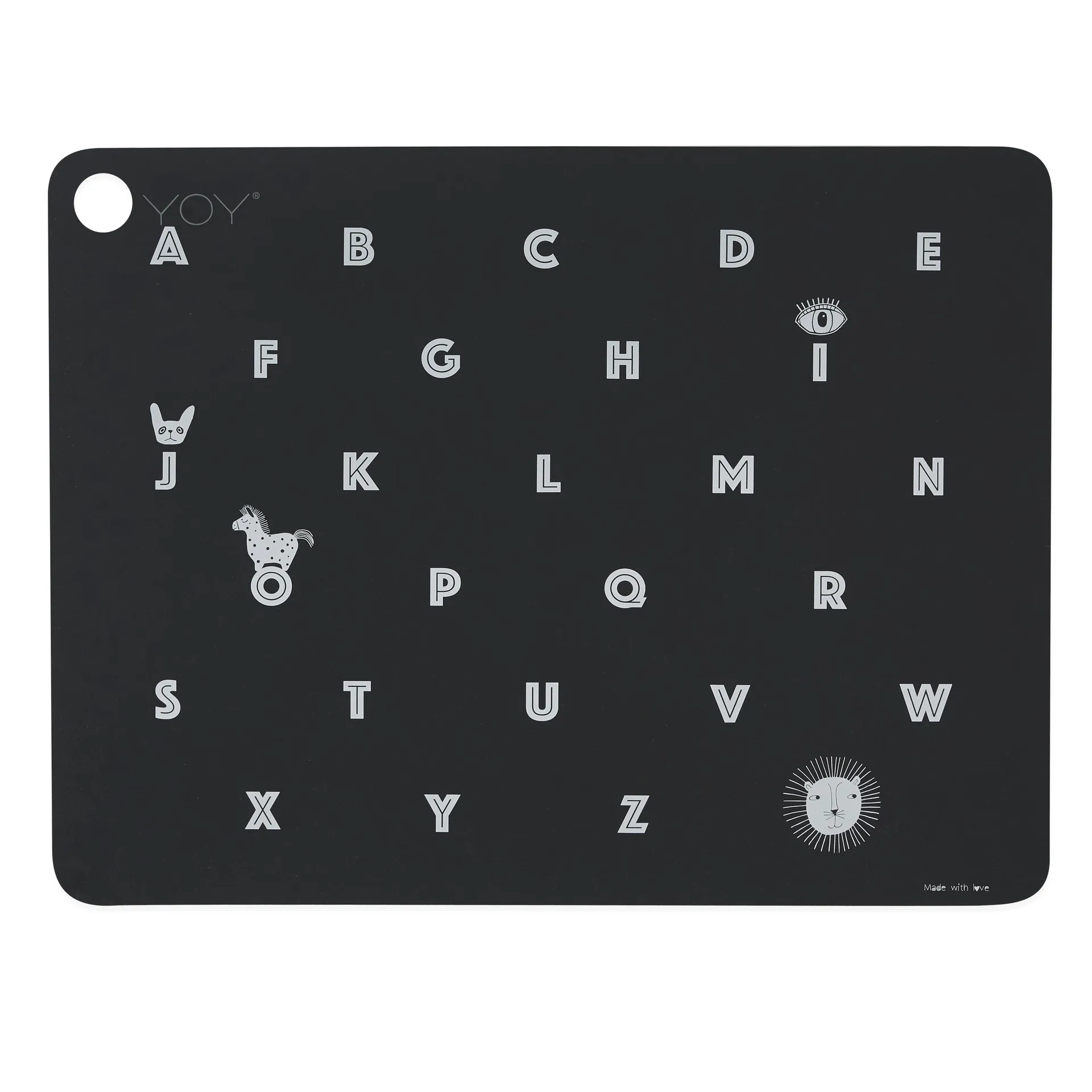 Tovaglietta Alphabet, Antracite OYOY