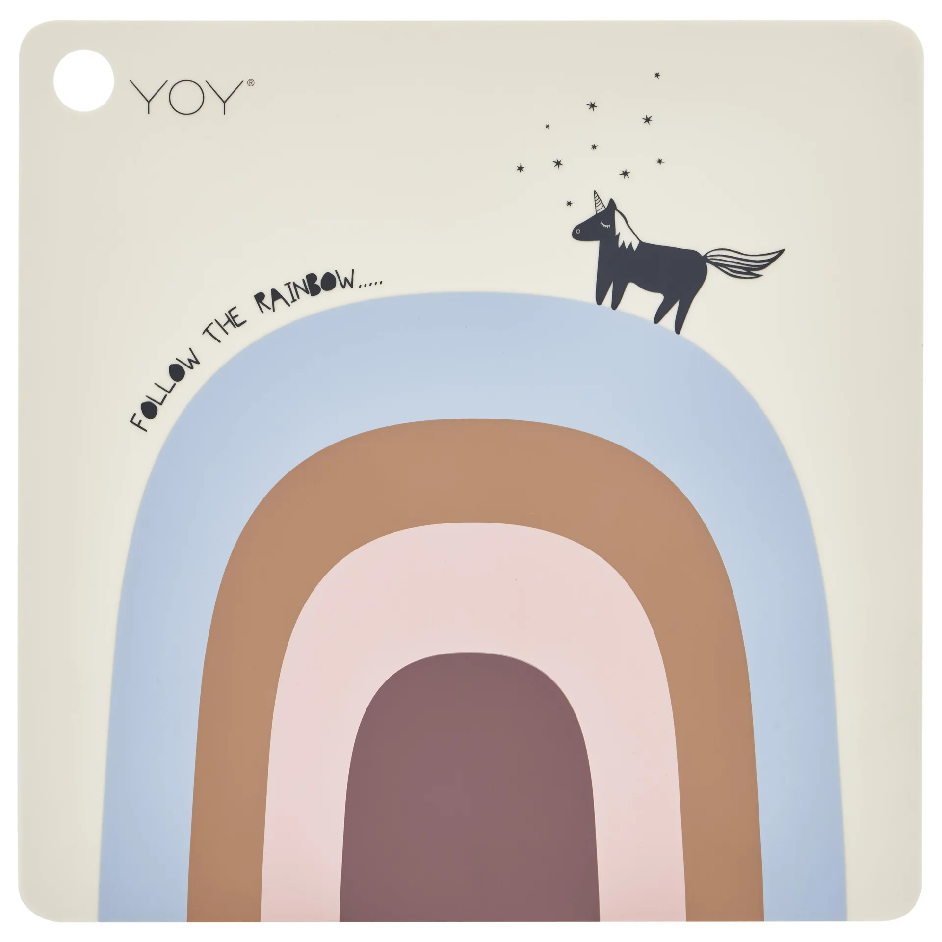 Tovaglietta Follow the rainbow , blu-rosa-beige OYOY
