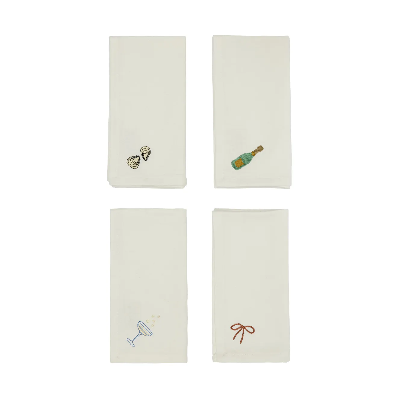 Tovagliolo di cotone New Year 45x45 cm confezione da 4, Offwhite OYOY