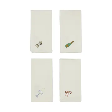 Tovagliolo di cotone New Year 45x45 cm confezione da 4 - Offwhite - OYOY