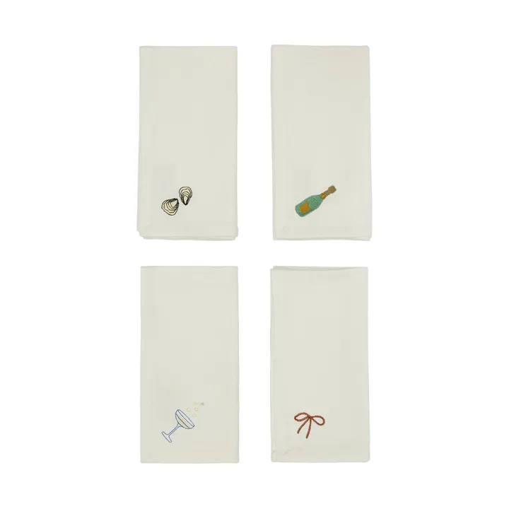 Tovagliolo di cotone New Year 45x45 cm confezione da 4 - Offwhite - OYOY