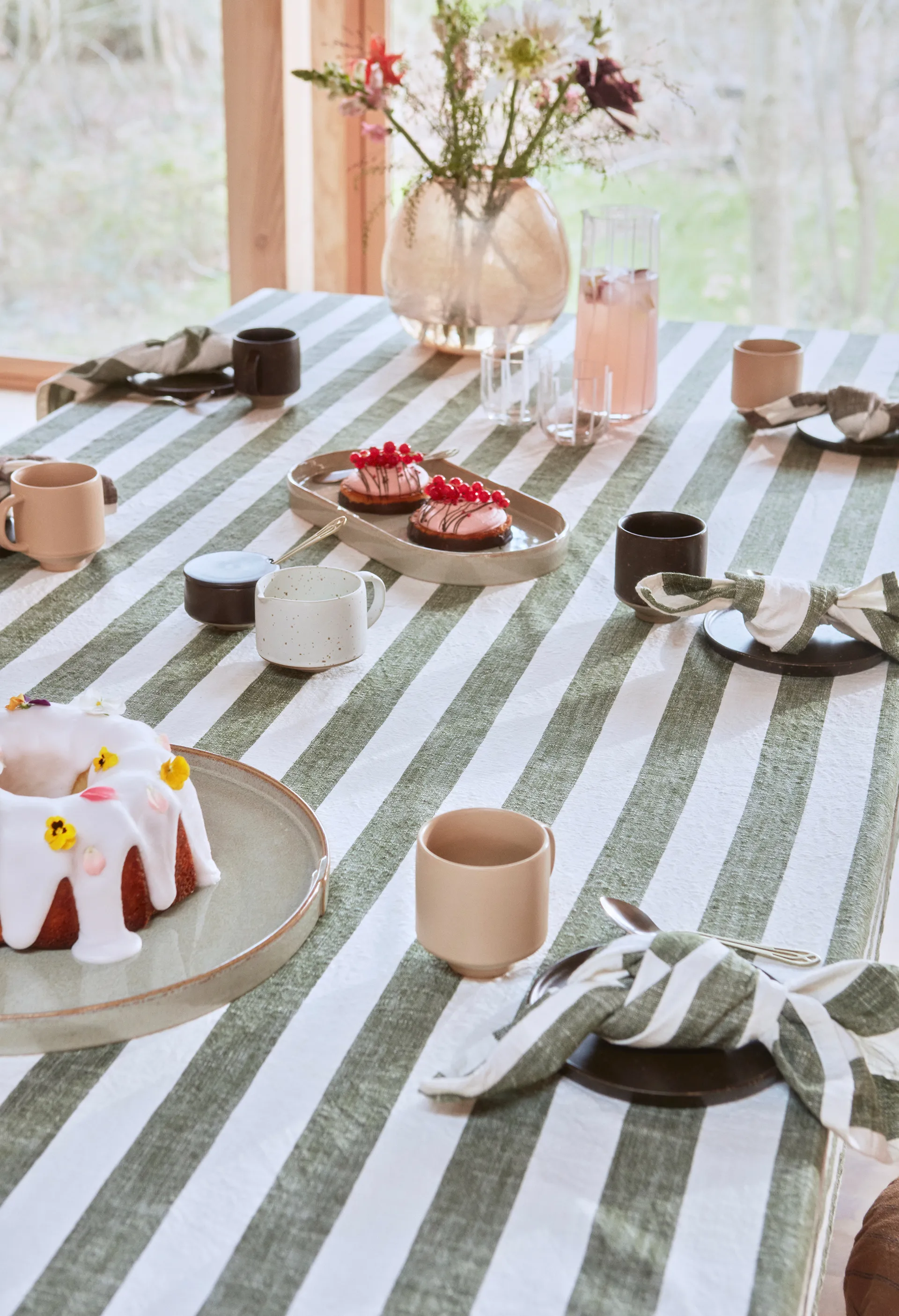 Tovagliolo Striped 45x45 cm confezione da 2 , Olive OYOY