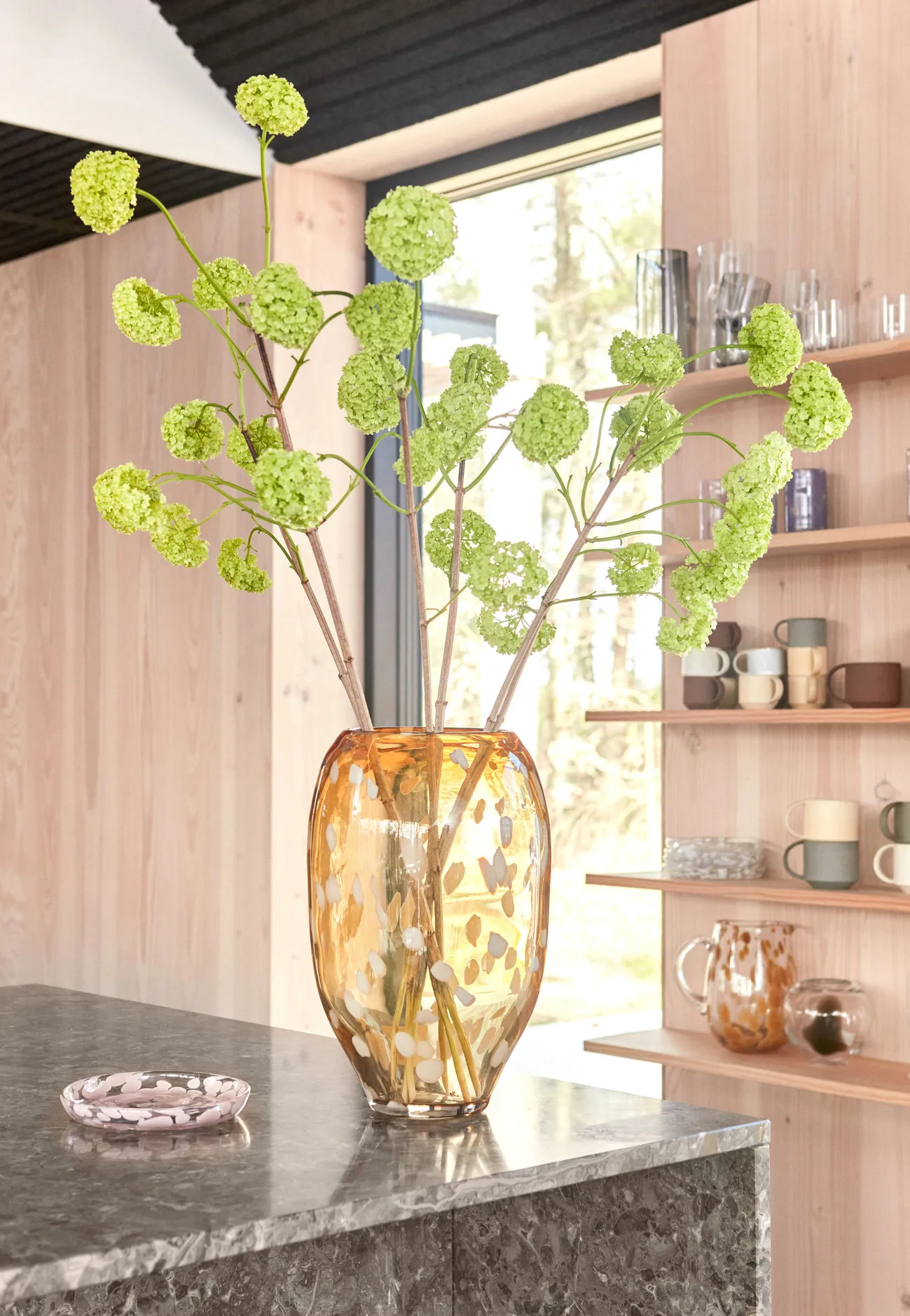 Vaso grande Jali, 35 cm, Ambra (arancione) OYOY