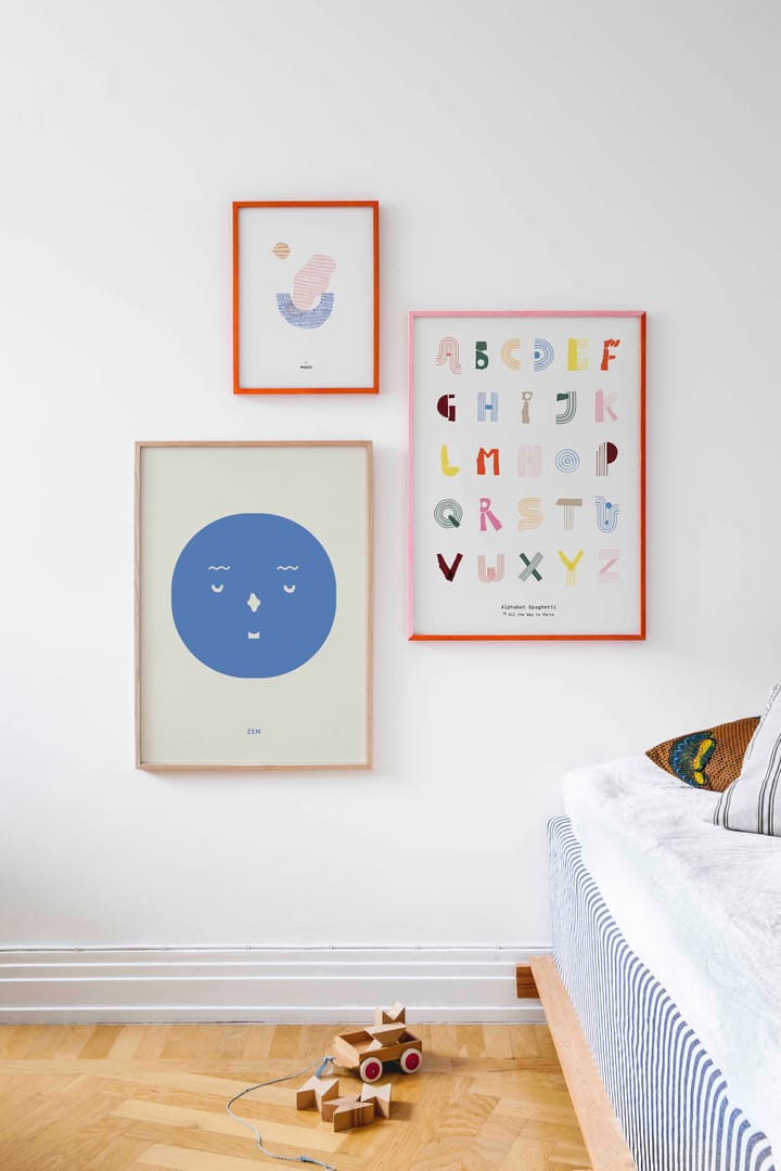 Poster Alphabet Spaghetti multicolore, 50x70 cm Paper Collective