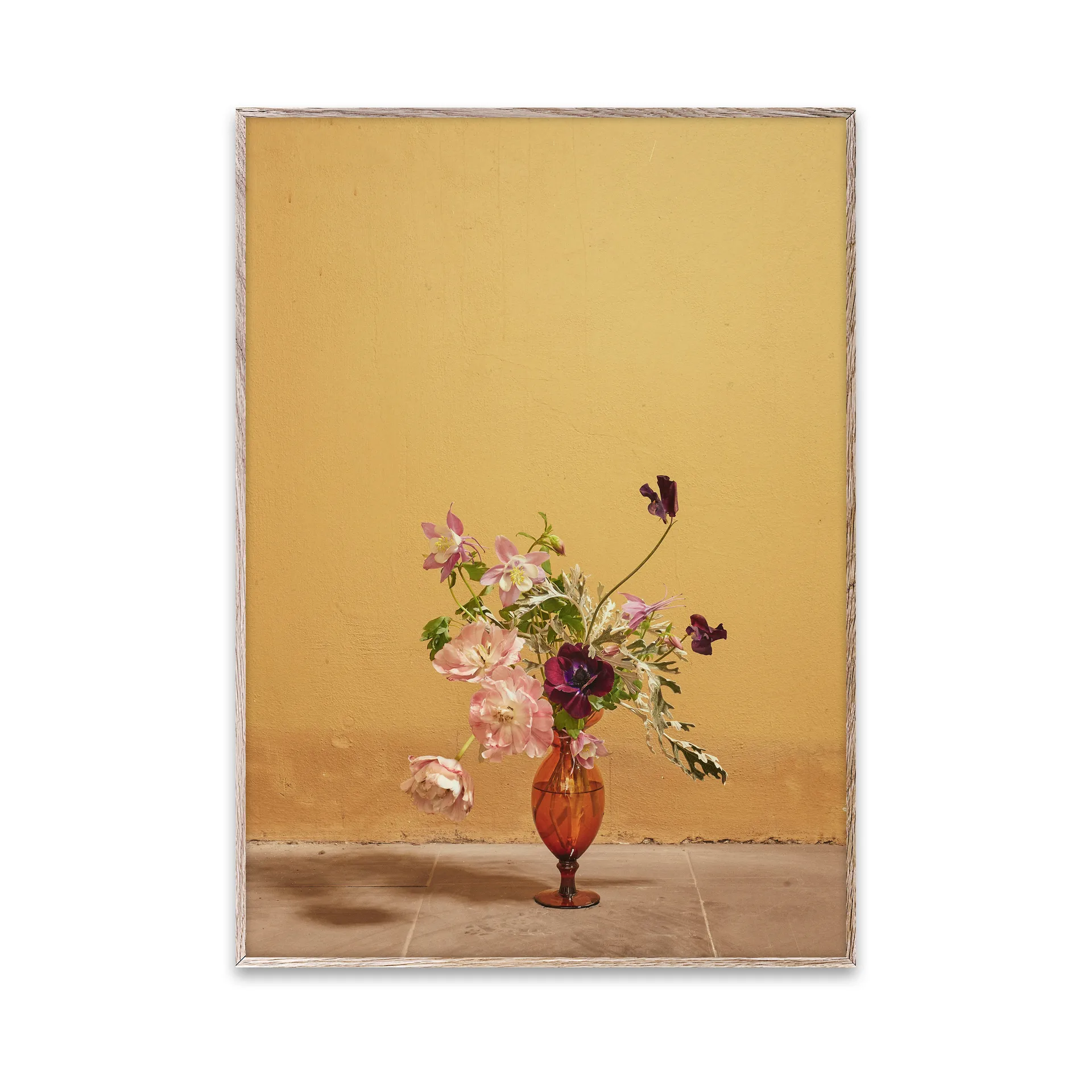 Poster Blomst 02 ochra , 30x40 cm Paper Collective