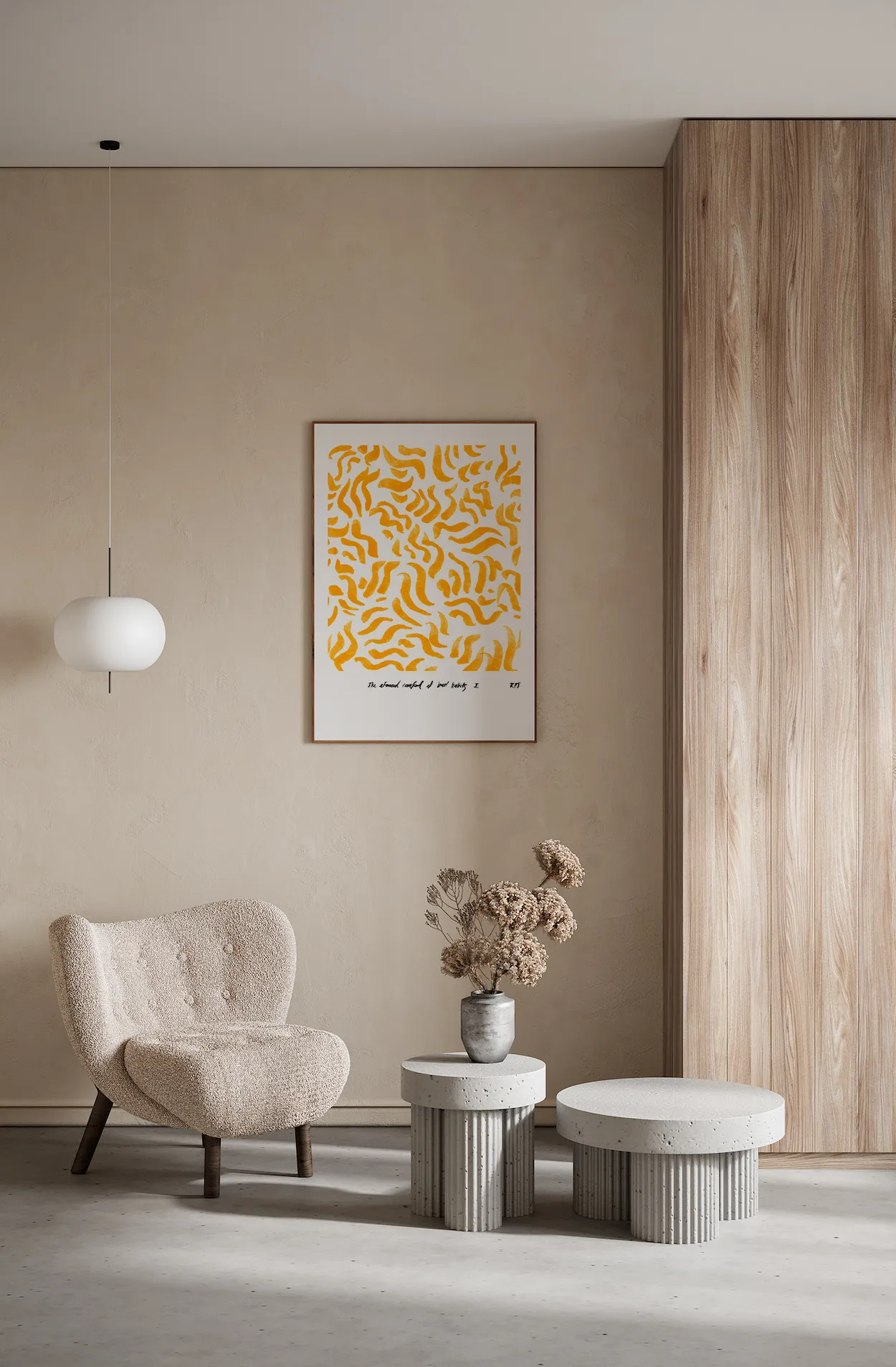 Poster Comfort - giallo, 30x40 cm Paper Collective