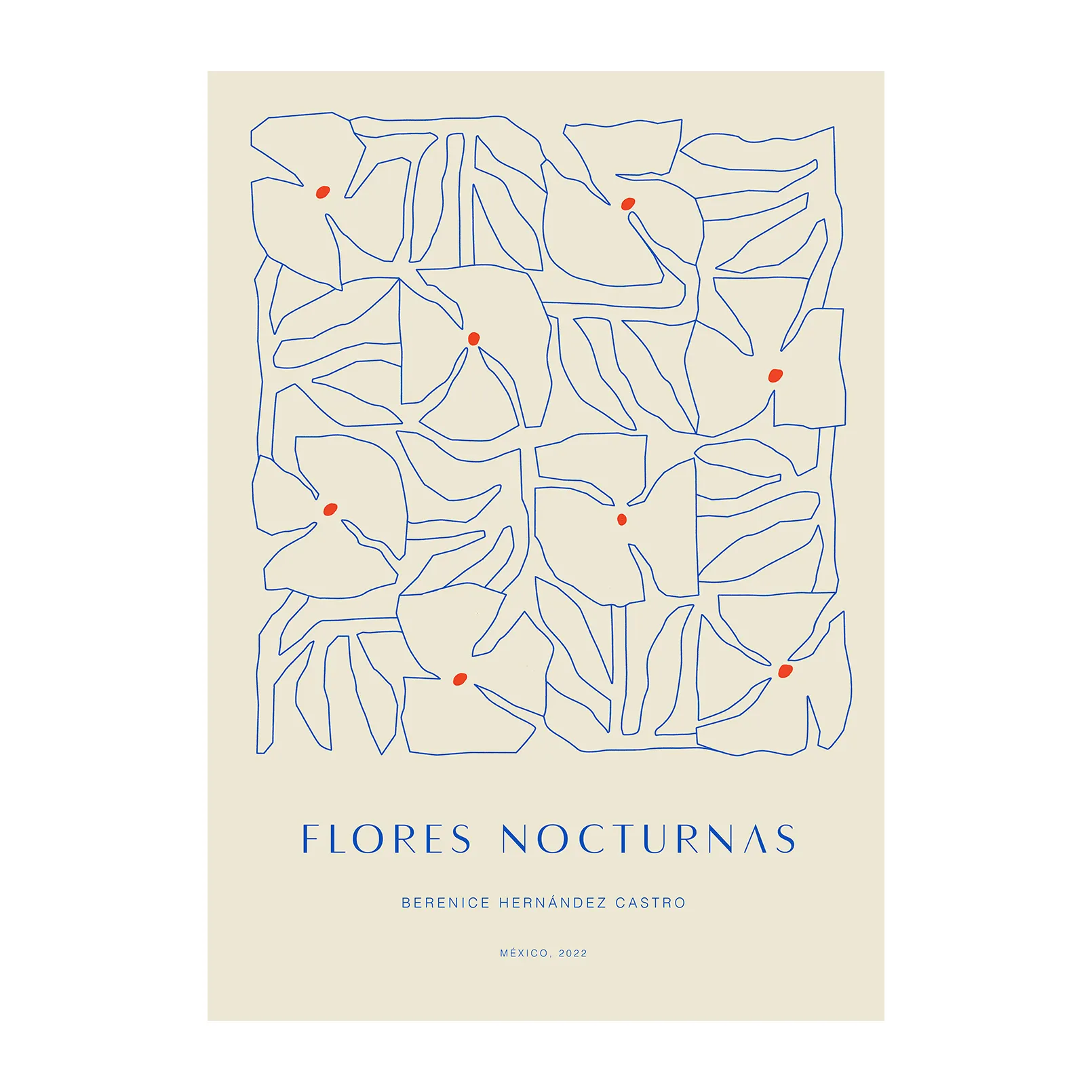 Poster Flores Nocturnas 01, 30x40 cm Paper Collective