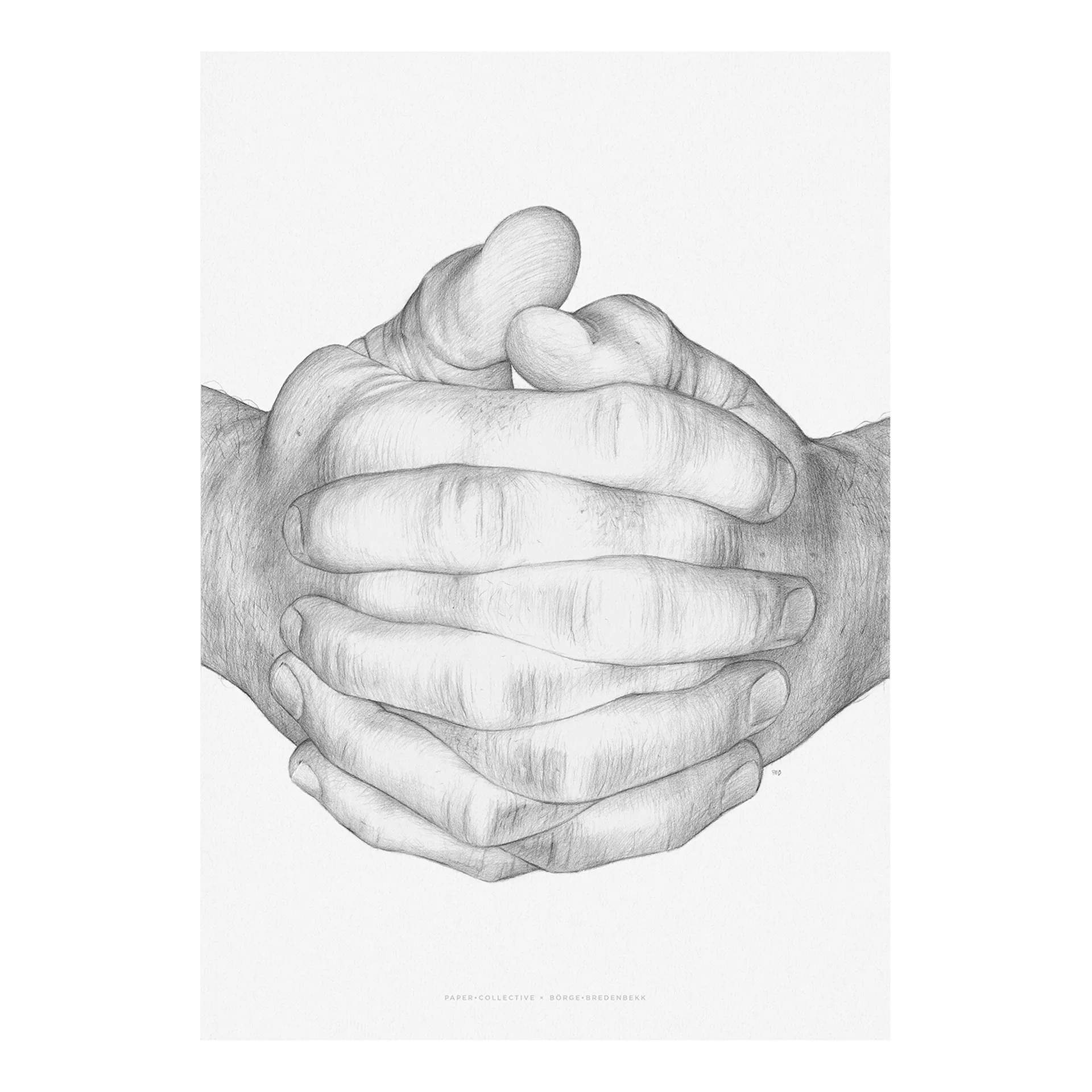 Poster Folded hands , 50x70 cm Paper Collective