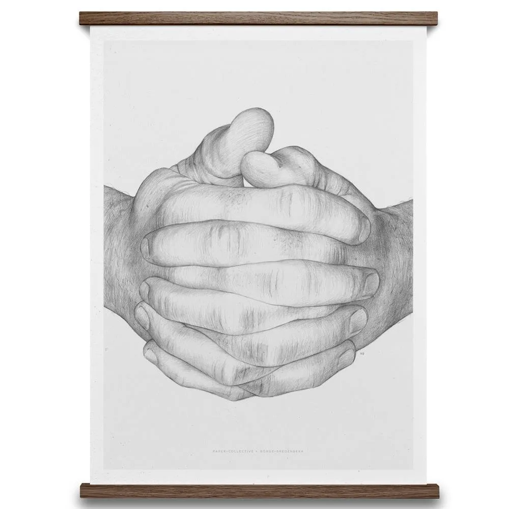 Poster Folded hands , 50x70 cm Paper Collective