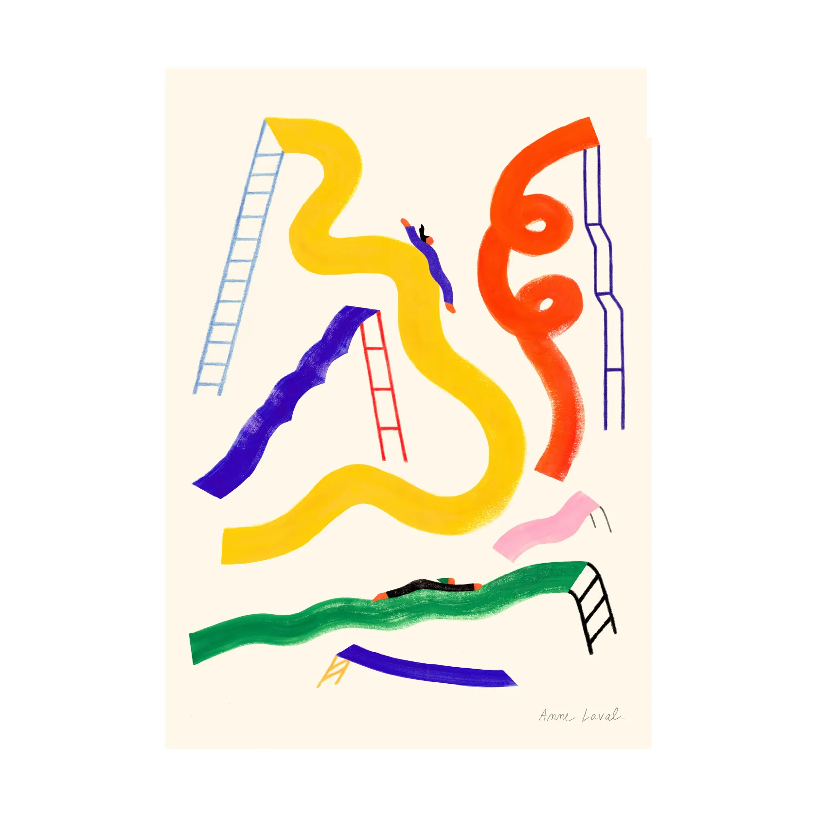 Poster Glisser , 50x70 cm Paper Collective