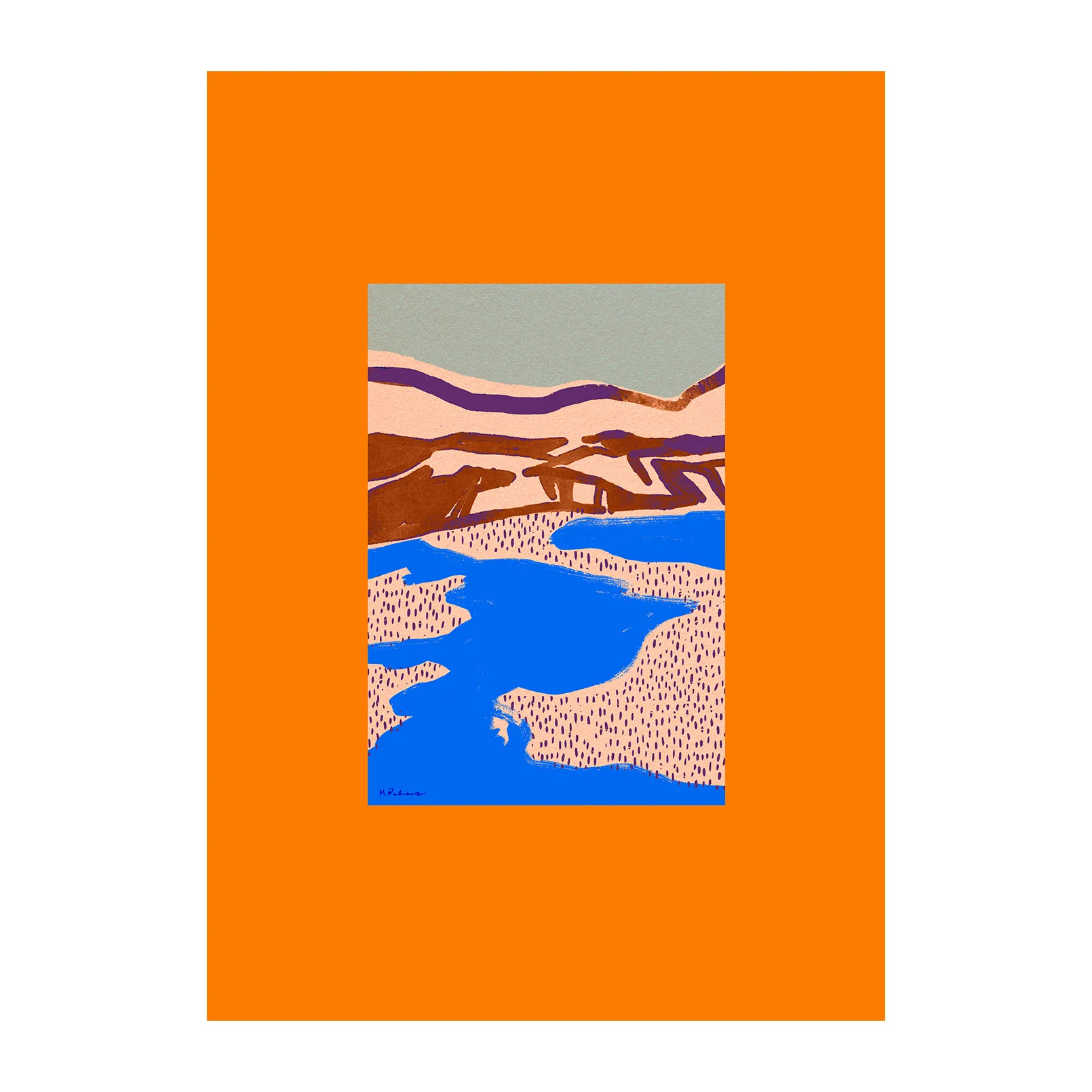 Poster Orange Landscape, 50x70 cm Paper Collective