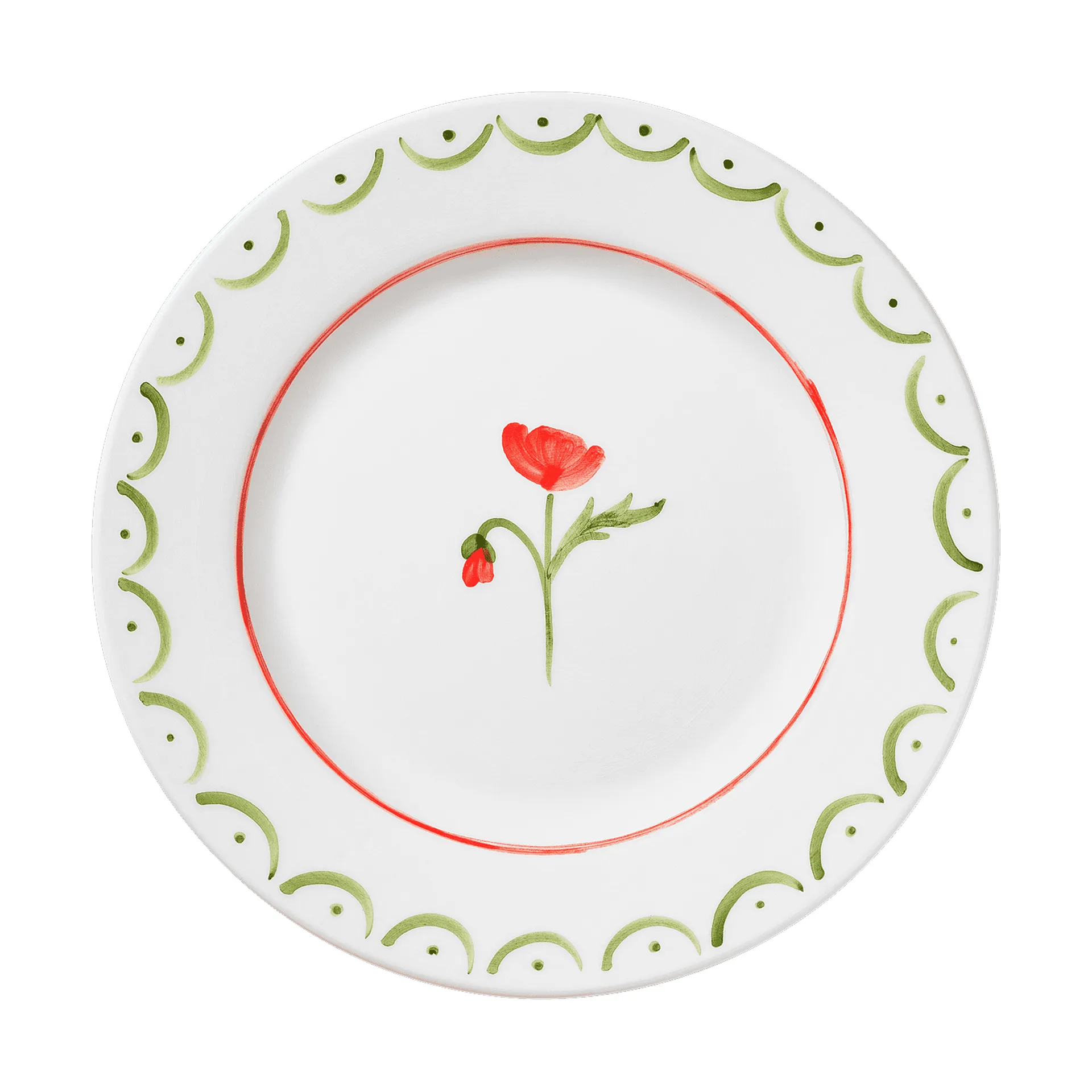 Cottage Flower piatto da insalata, Poppy Red, 22 cm Pick a Poppy
