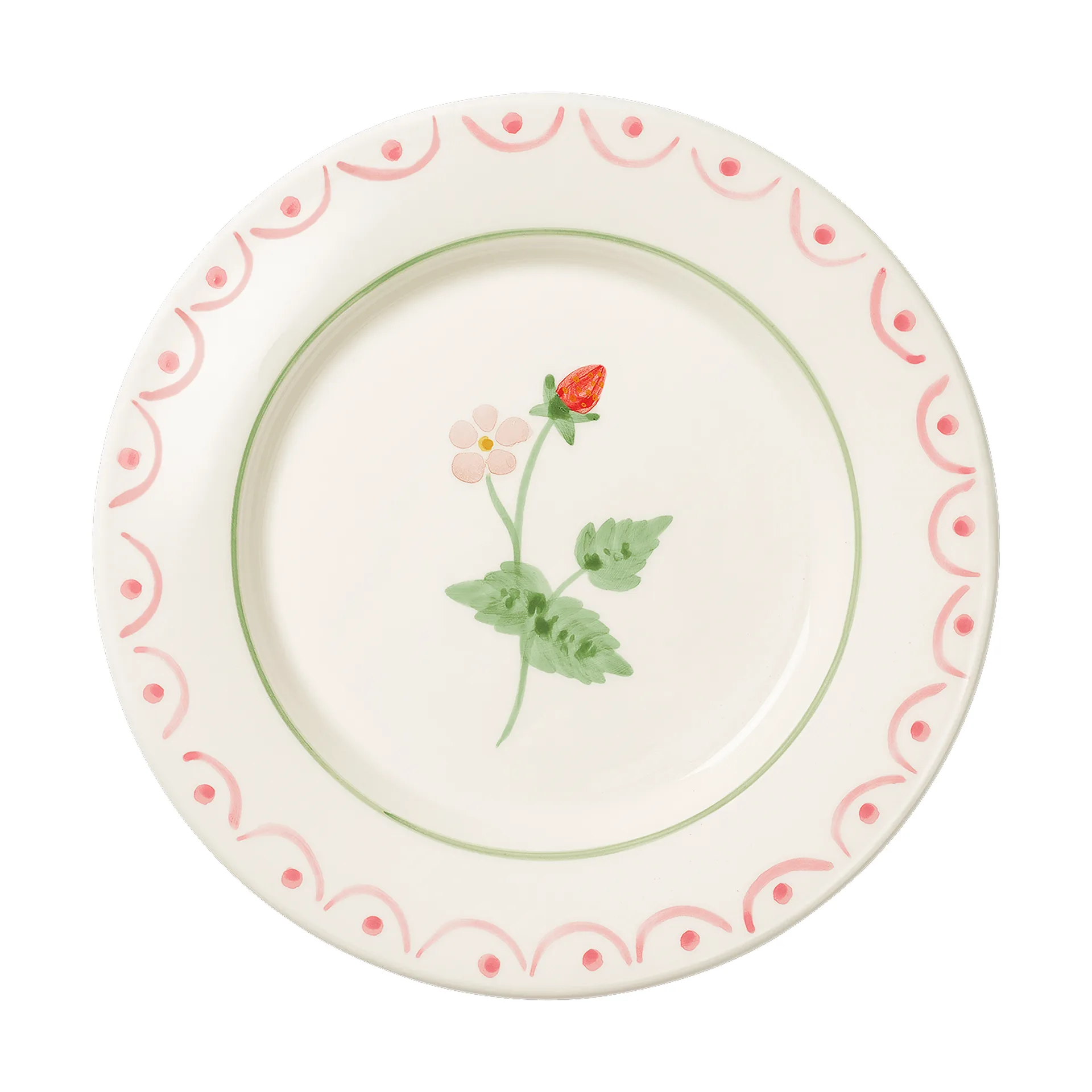 Cottage flower Wild Strawberry piatto da insalata, Rosso, 22 cm Pick a Poppy