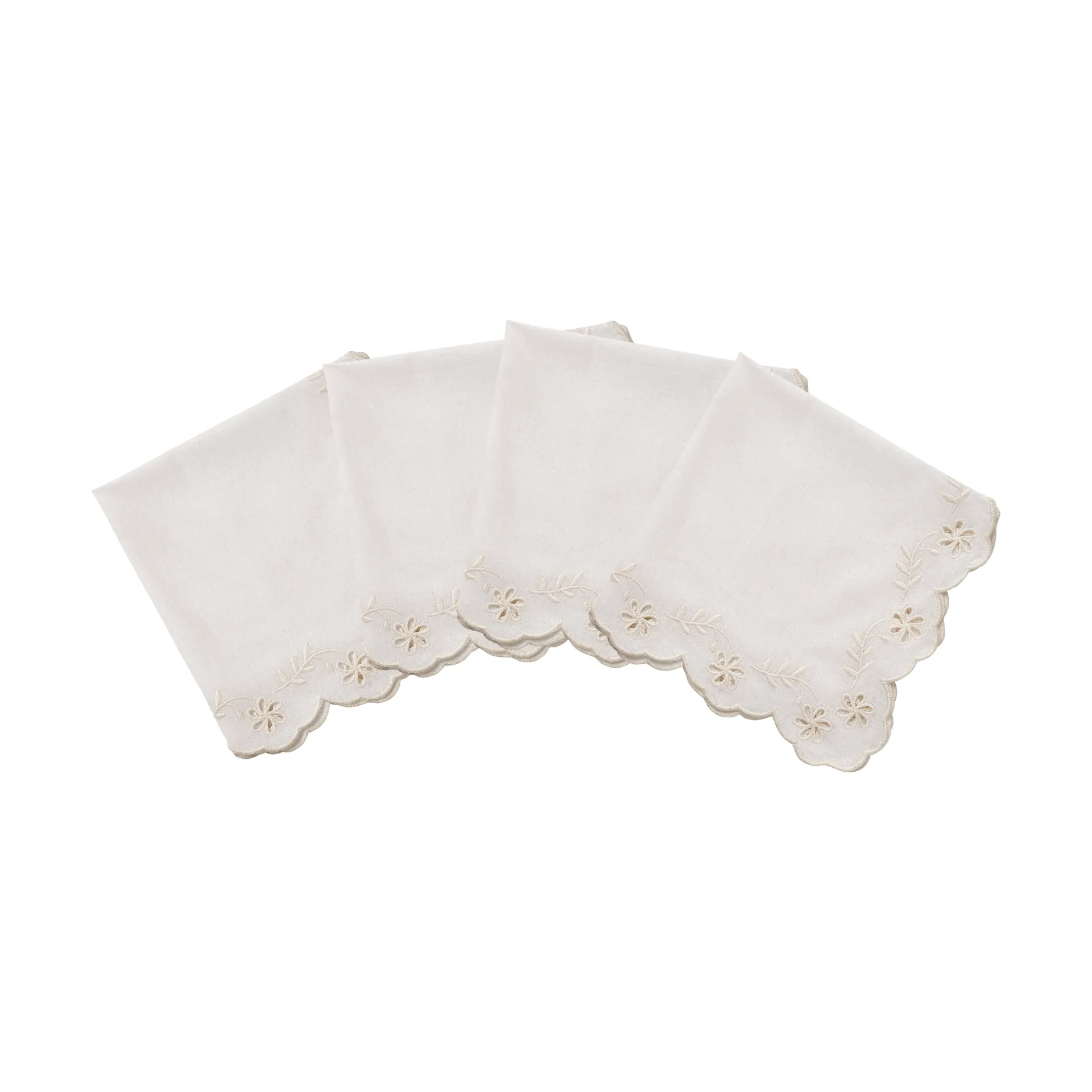Lace tovagliolo in cotone, Offwhite, confezione da 4, 45x45 cm Pick a Poppy