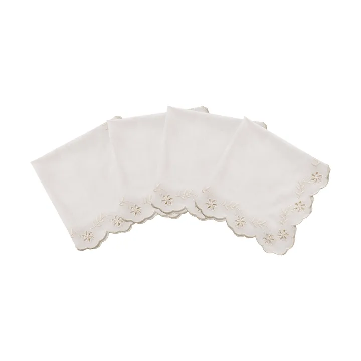 Lace tovagliolo in cotone - Offwhite, confezione da 4, 45x45 cm - Pick a Poppy