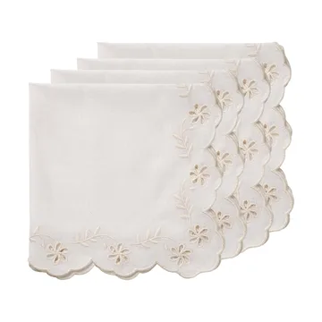 Lace tovagliolo in cotone - Offwhite, confezione da 4, 45x45 cm - Pick a Poppy