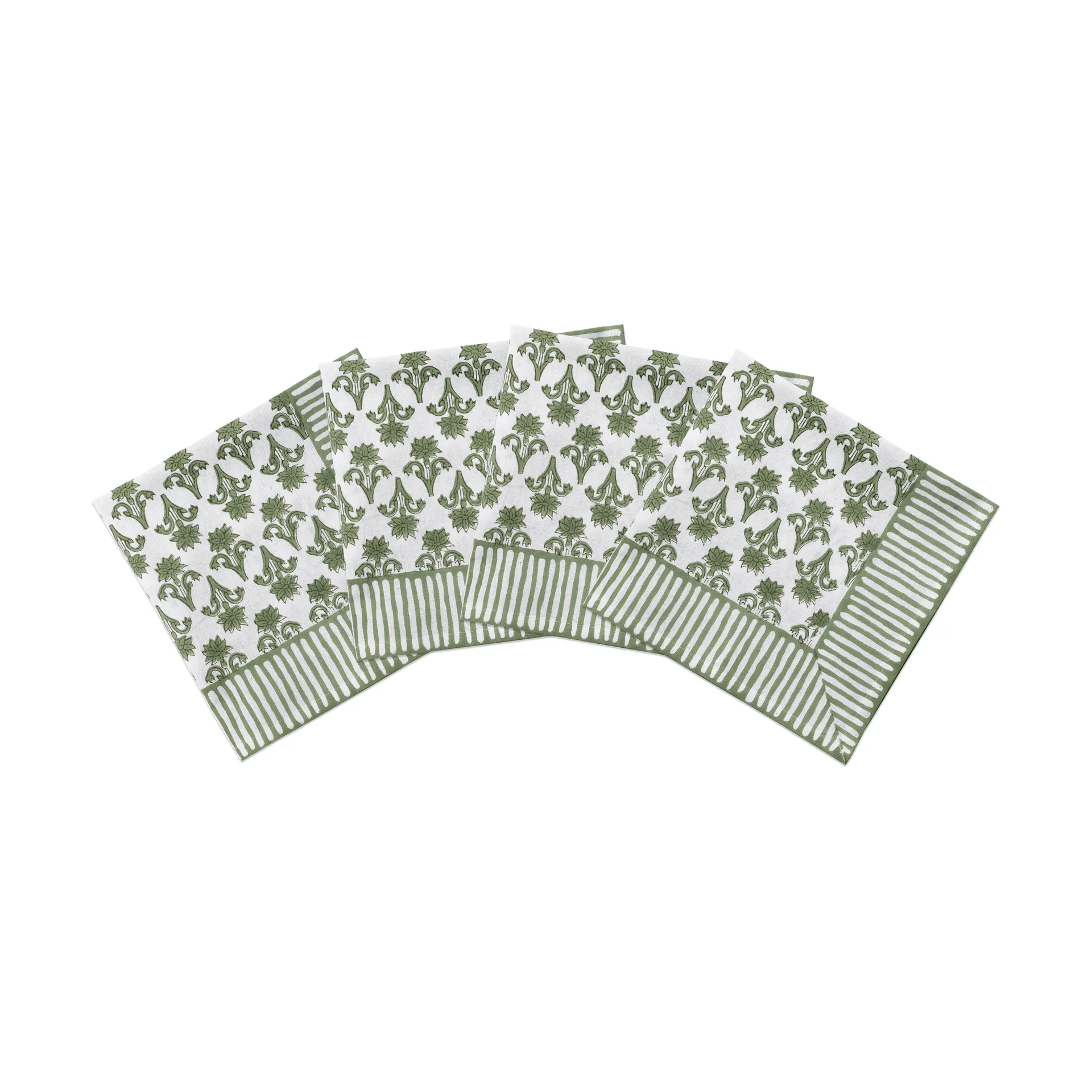 Lily tovagliolo in cotone, Verde, confezione da 4, 45x45 cm Pick a Poppy