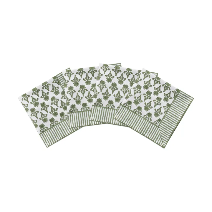 Lily tovagliolo in cotone - Verde, confezione da 4, 45x45 cm - Pick a Poppy