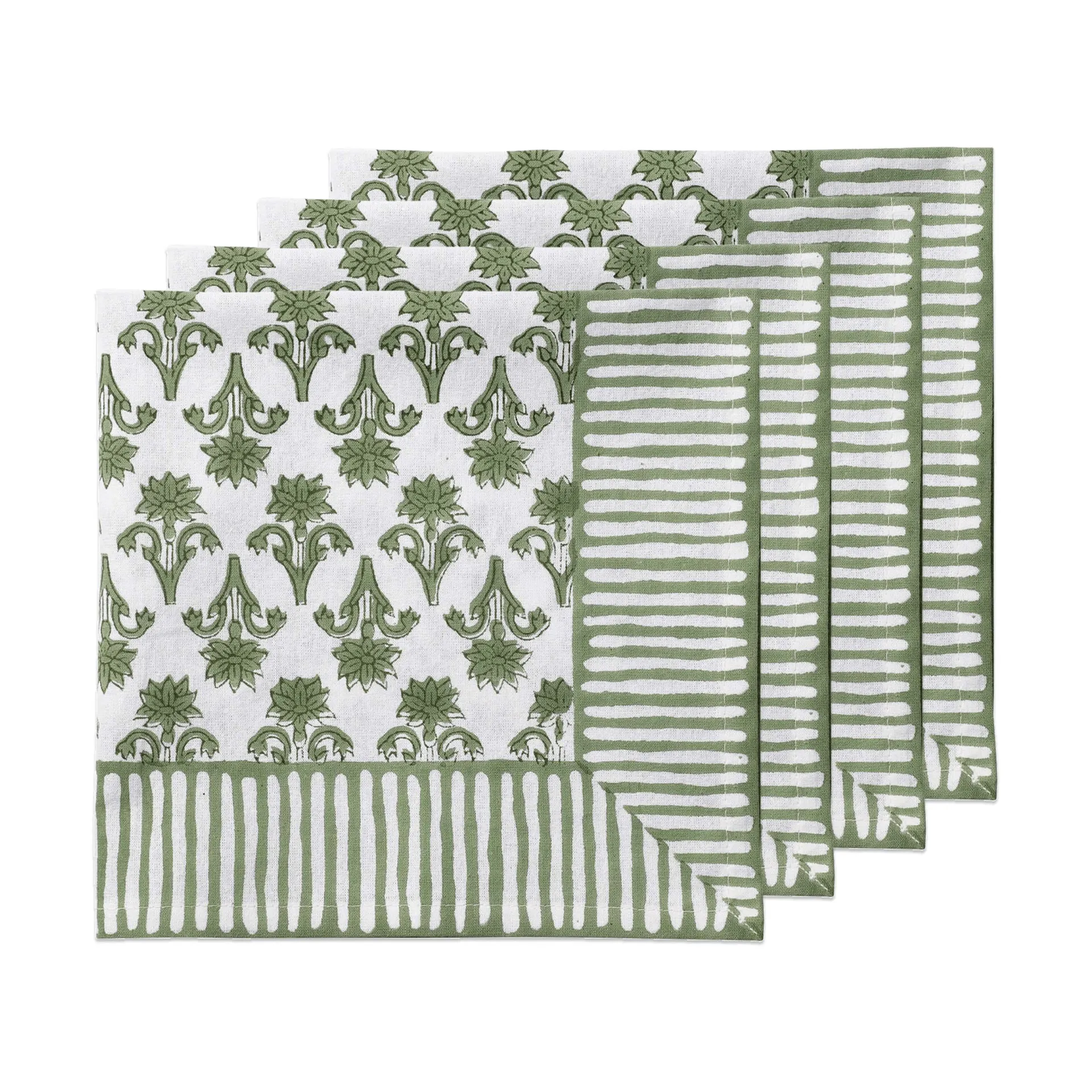 Lily tovagliolo in cotone, Verde, confezione da 4, 45x45 cm Pick a Poppy