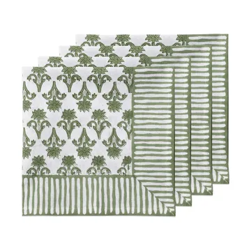 Lily tovagliolo in cotone - Verde, confezione da 4, 45x45 cm - Pick a Poppy