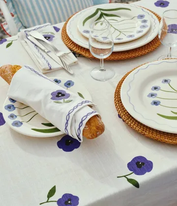 Madelen Möllard Pansy tovagliolo in cotone - Blue, confezione da 4, 45x45 cm - Pick a Poppy