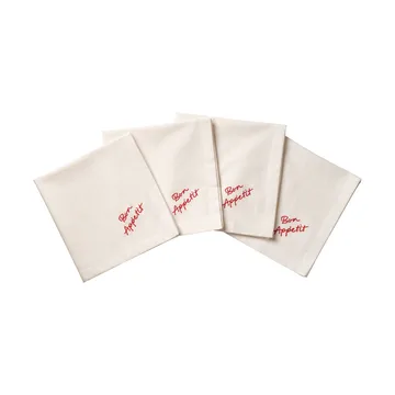 Quote tovagliolo in cotone - Rosso, 4 pezzi, 45x45 cm - Pick a Poppy