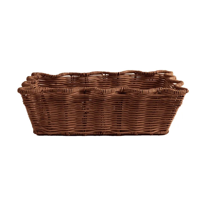 Scallop Rattan cesto - Marrone scuro, 20x30 cm - Pick a Poppy