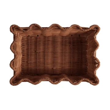 Scallop Rattan cesto - Marrone scuro, 20x30 cm - Pick a Poppy