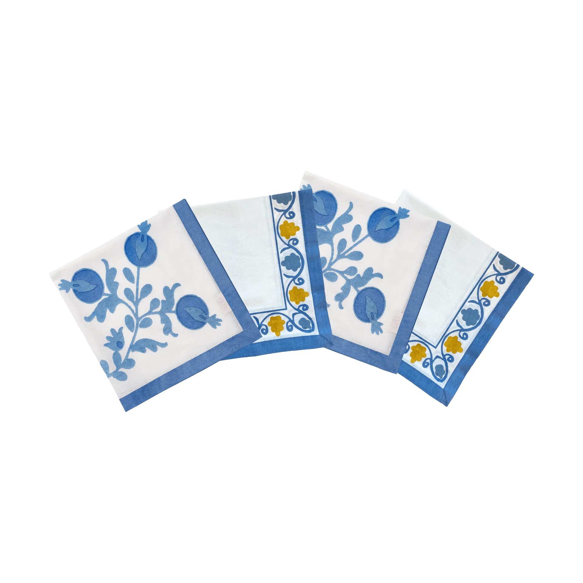 Suzani tovagliolo in cotone, Blue, confezione da 4, 45x45 cm Pick a Poppy