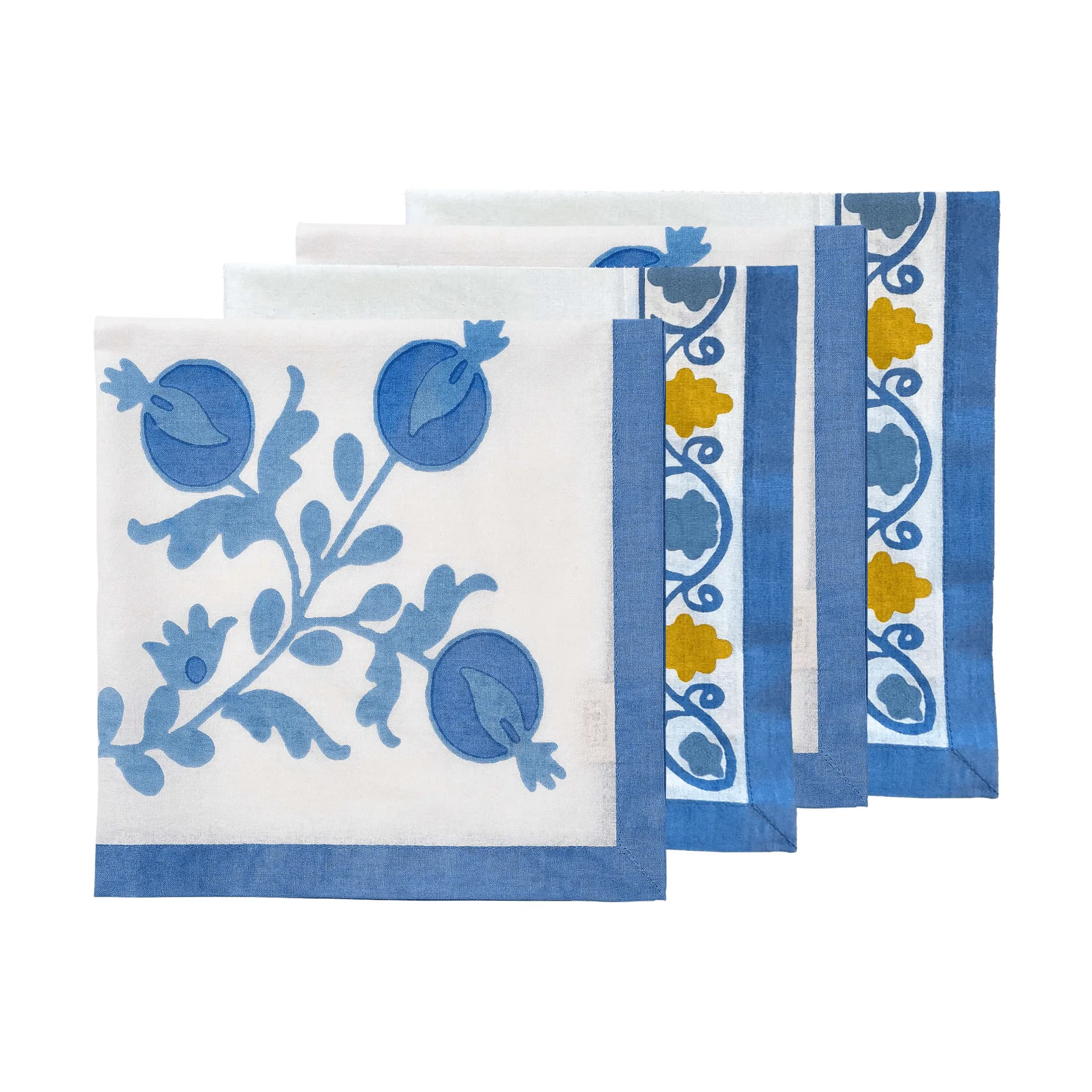 Suzani tovagliolo in cotone, Blue, confezione da 4, 45x45 cm Pick a Poppy