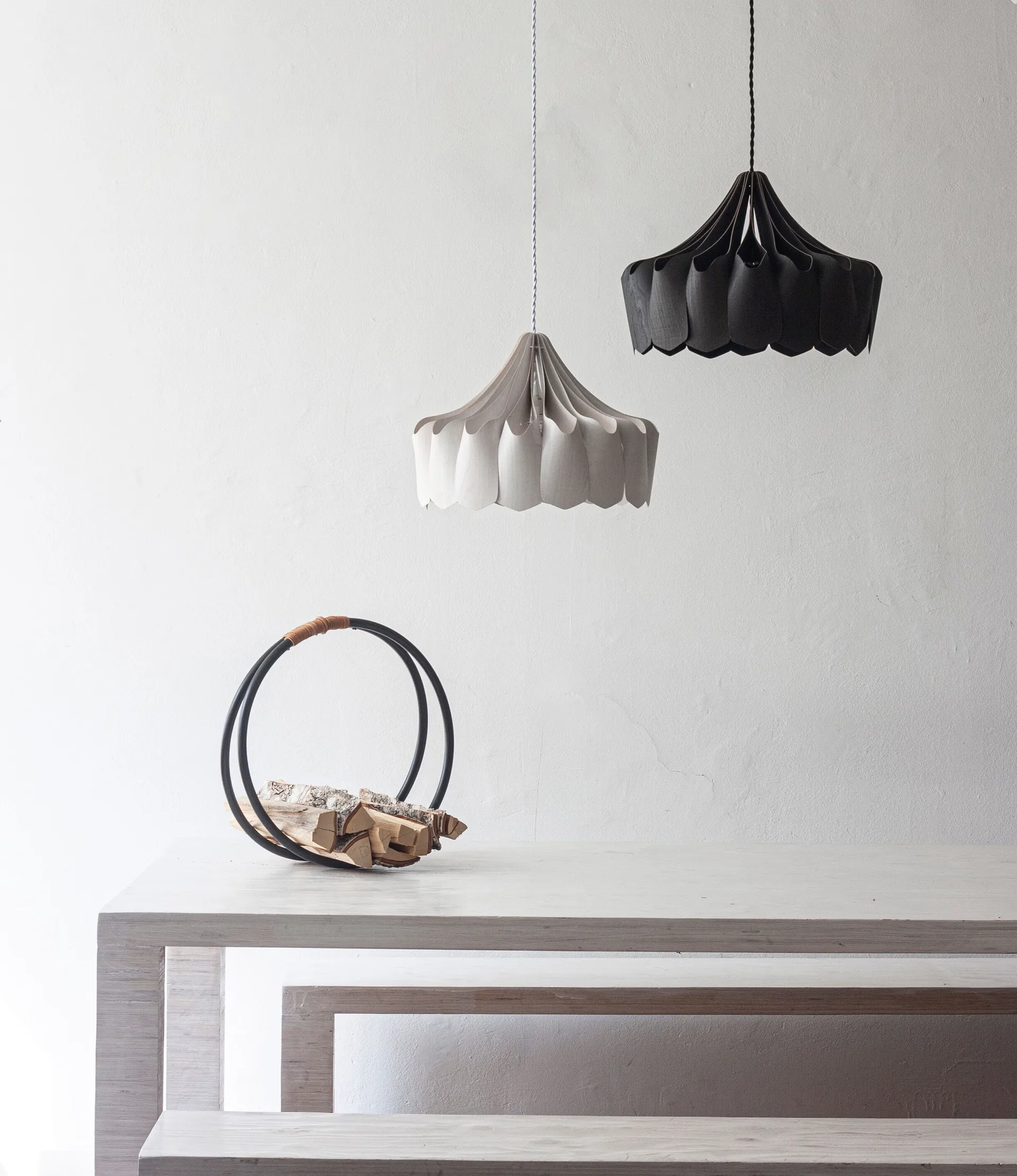 Lampada a sospensione Pioni S Ø 38 cm, Bianco Pilke