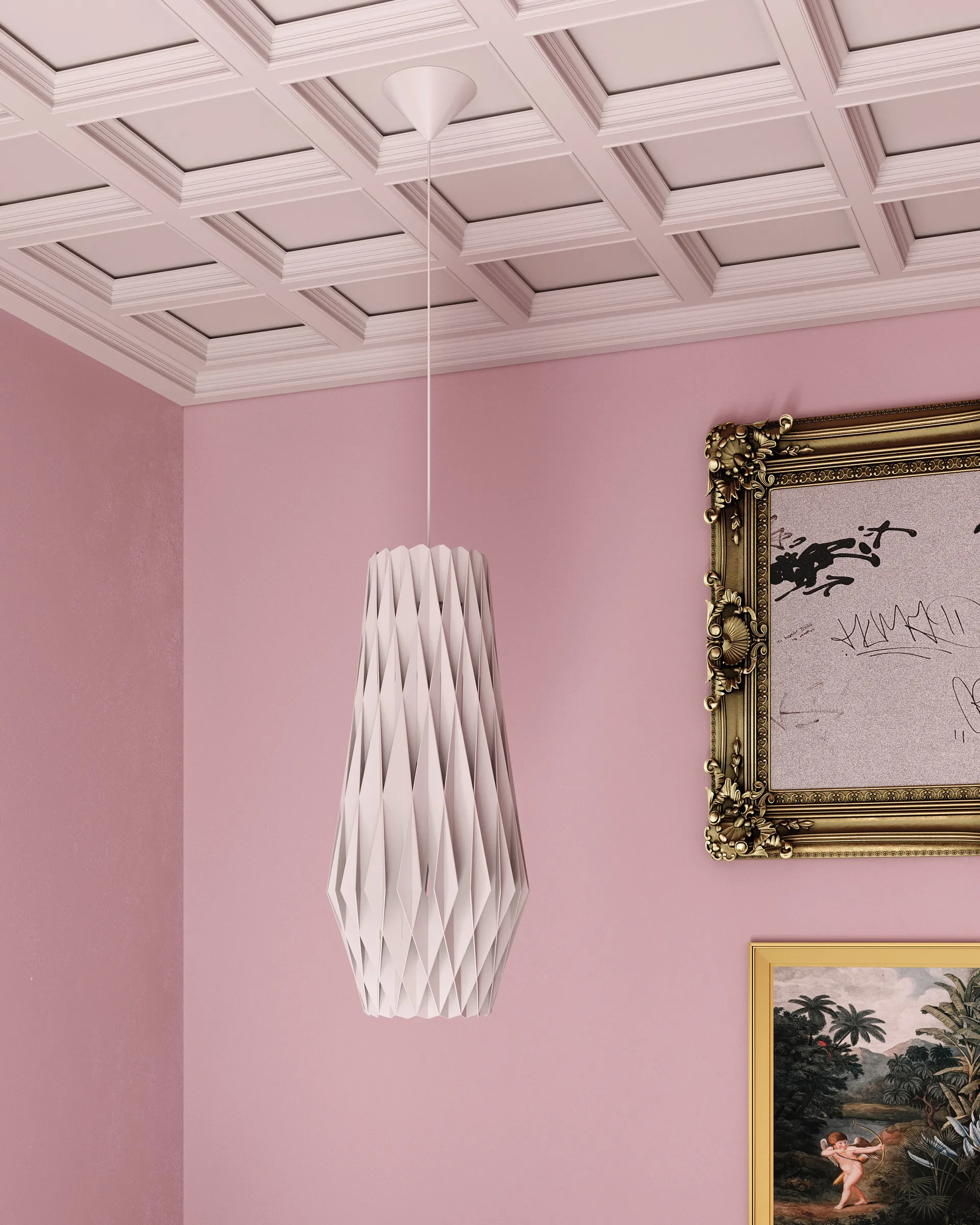 Lampadario Pilke Signature 30/70 cm, Bianco Pilke