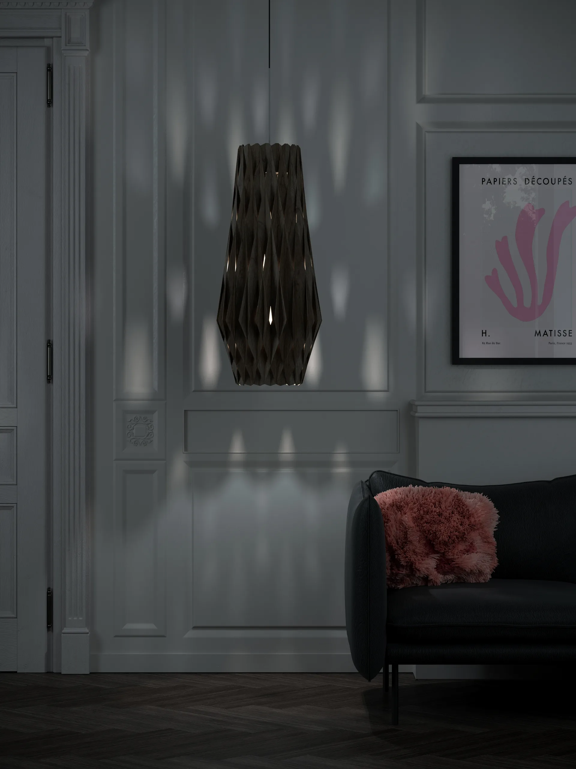 Lampadario Pilke Signature 30/70 cm, Nero Pilke