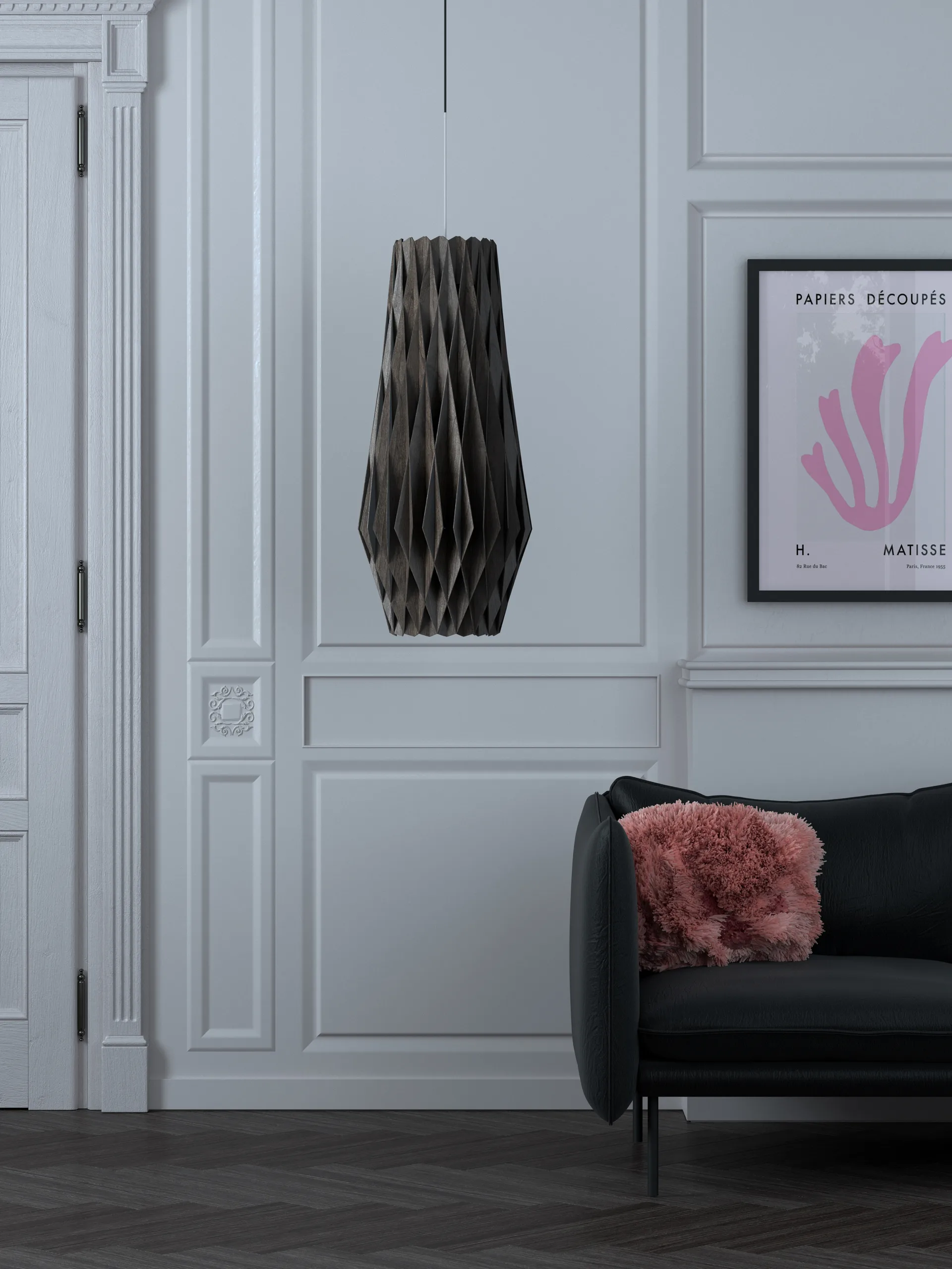 Lampadario Pilke Signature 30/70 cm, Nero Pilke